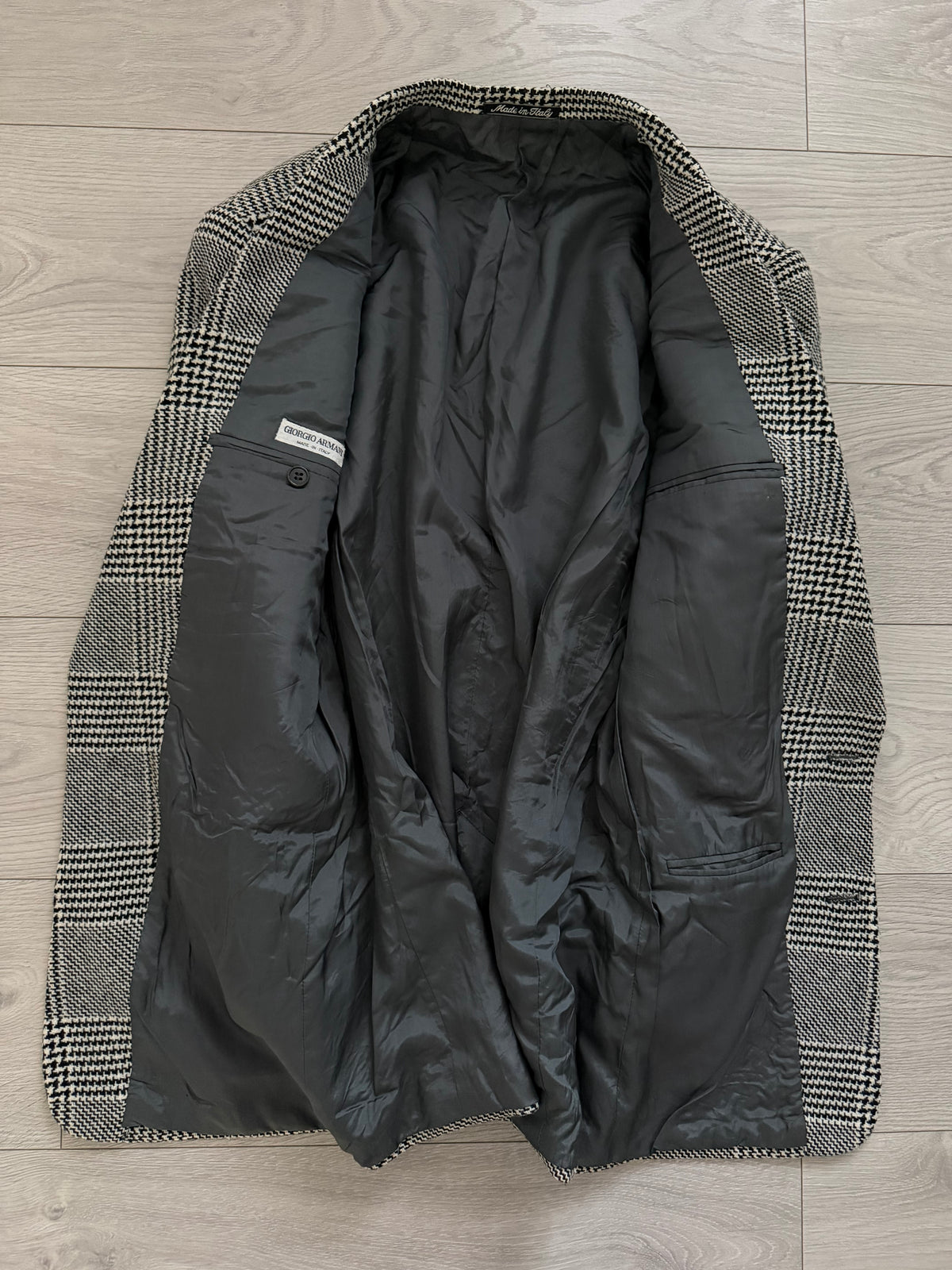 Giorgio Armani Mainline 1980s 2B Check Wool Sport Jacket Blazer  - Size M