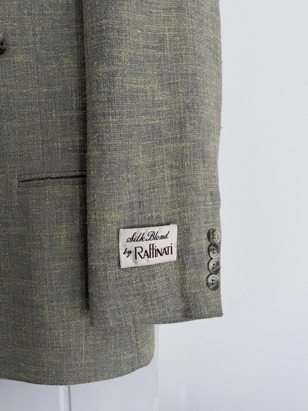 Raffinati 1990s Silk Wool Double Breasted Textured Sport Jacket Blazer  - Size S