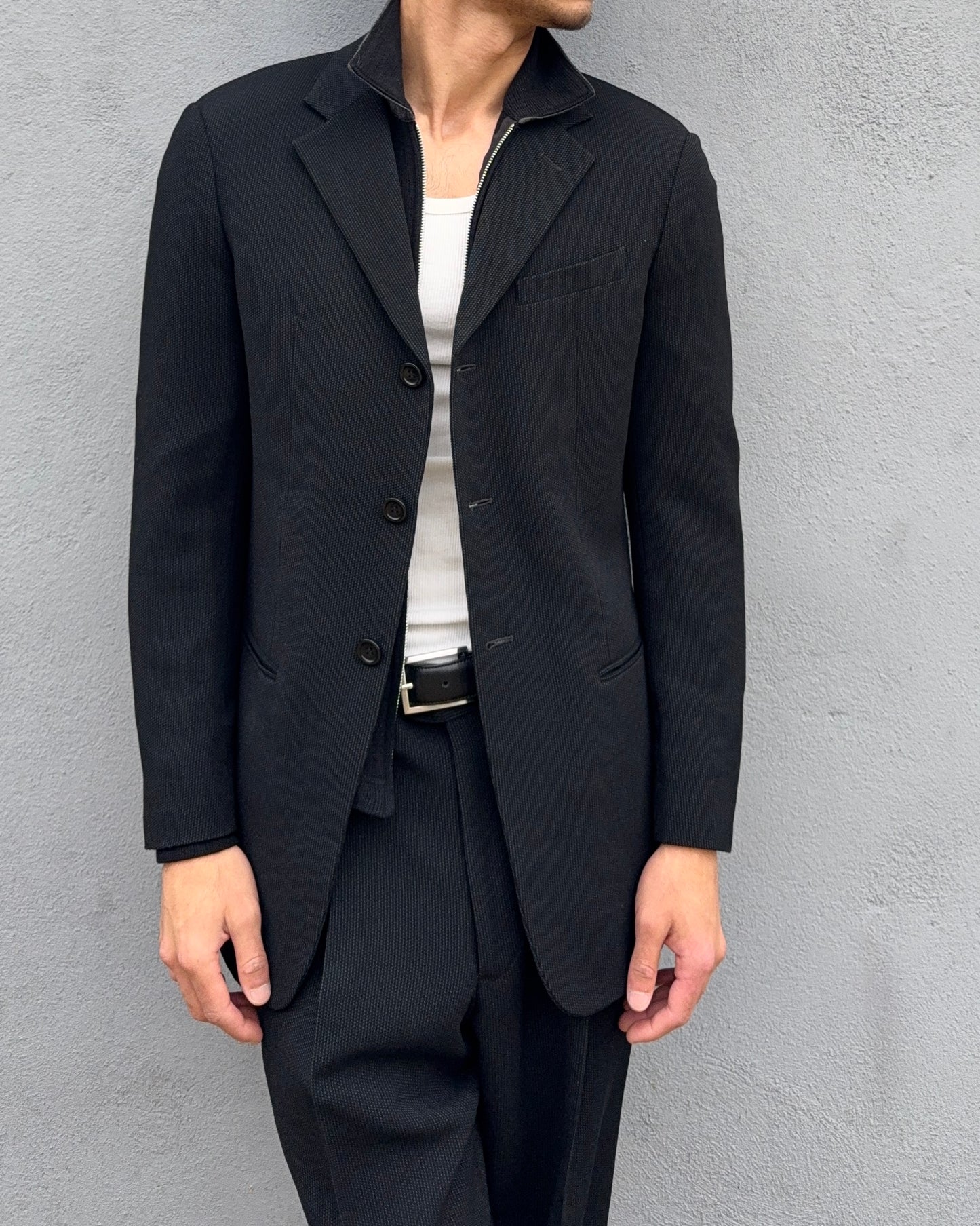 Armani 1990s Pleated 3B Textured Suit - Size M Jacket / 32" Waist