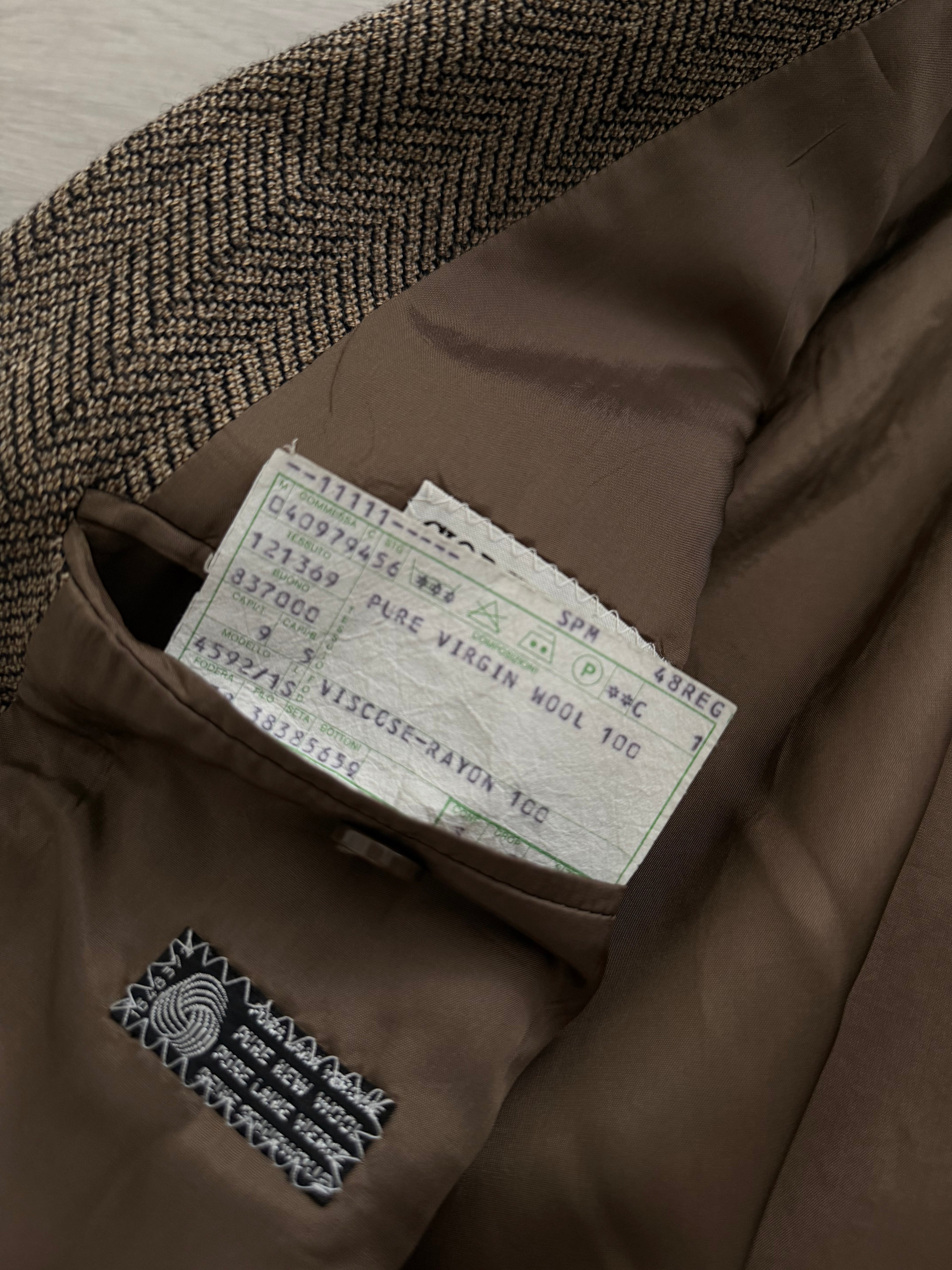 Giorgio Armani 1980s 2B Herringbone Wool Sport Jacket Blazer - Size M