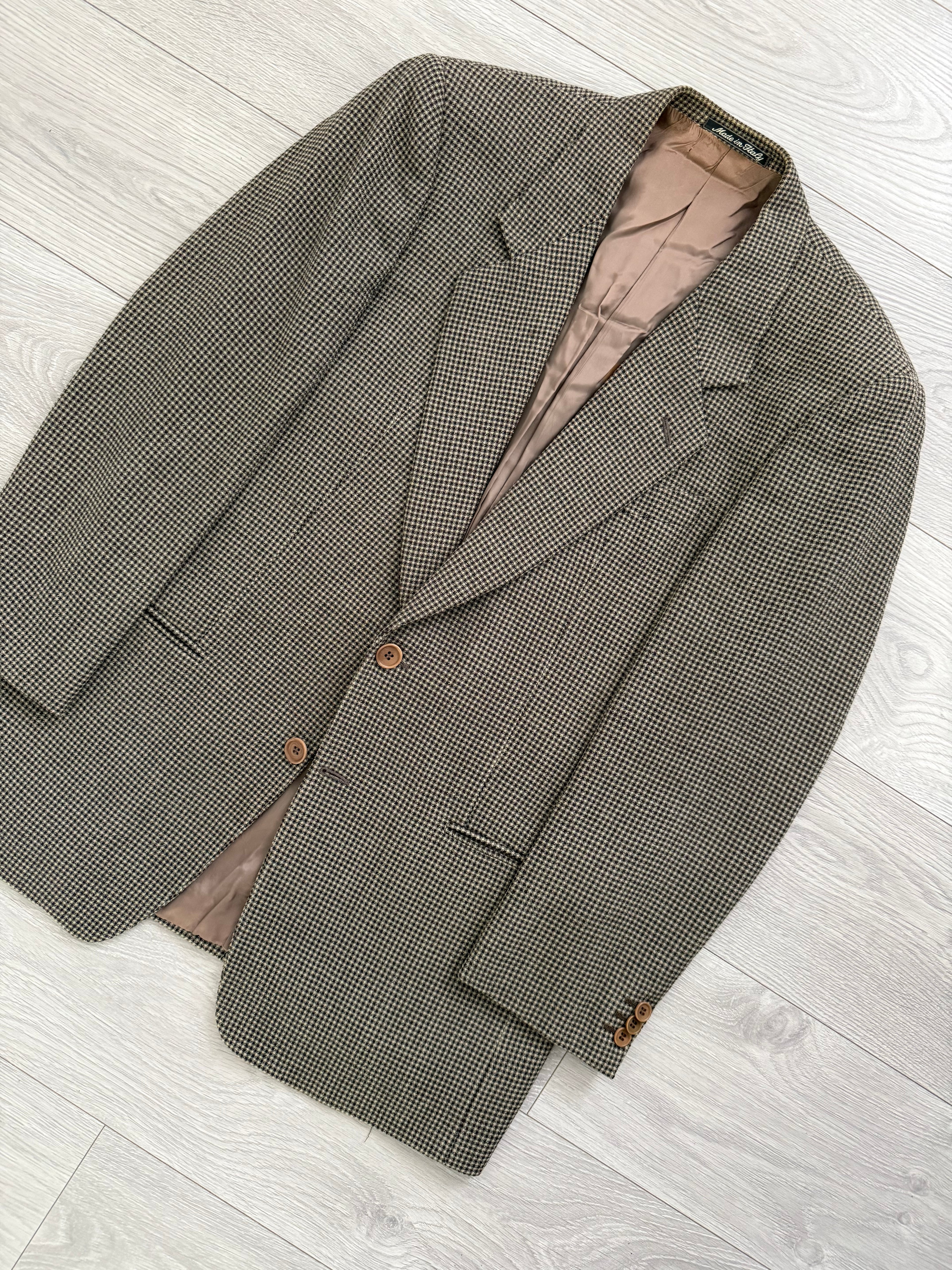 Giorgio Armani 1980s 2B Textured Wool Check Sports Jacket Blazer - Size M