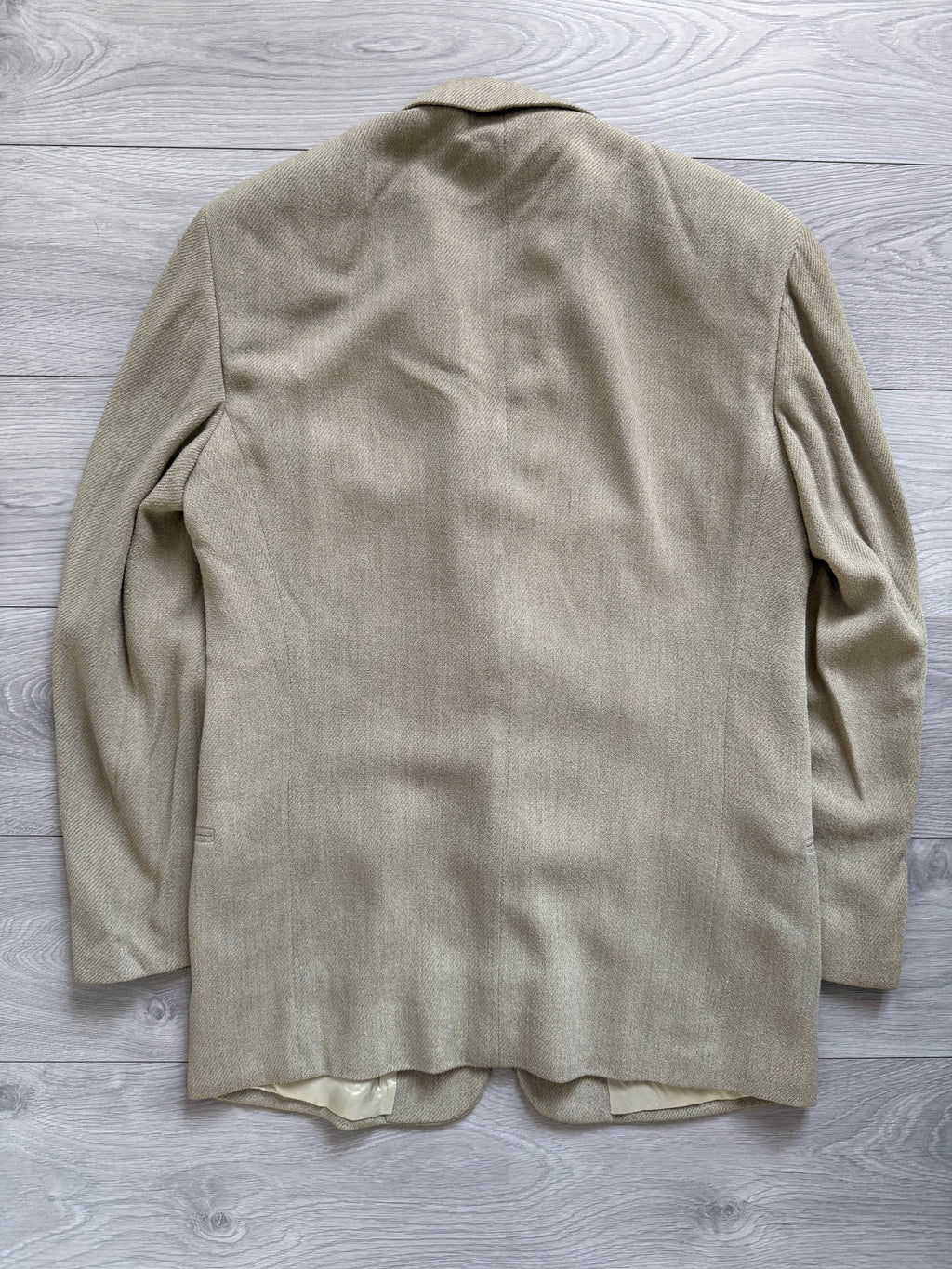 Giorgio Armani 1980s 2B Wool Silk Beige Sport Jacket Blazer - Size M