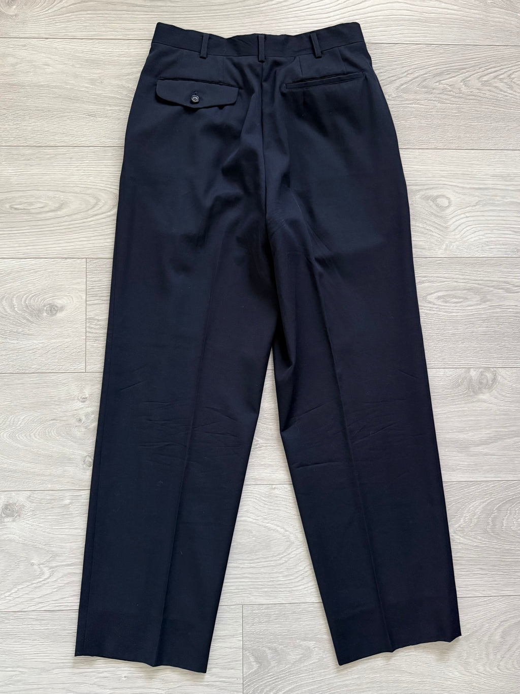 Comme Des Garcons Homme 1992 Double Breasted Pleated Wool Navy Suit - Size M Jacket / 30" Waist