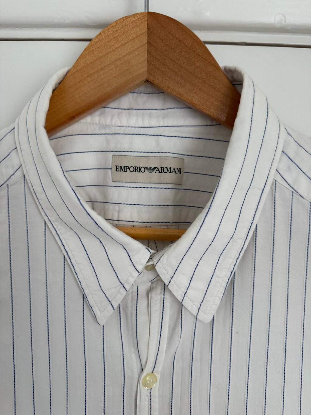 Emporio Armani 1990s Striped Cotton Shirt - Size XL