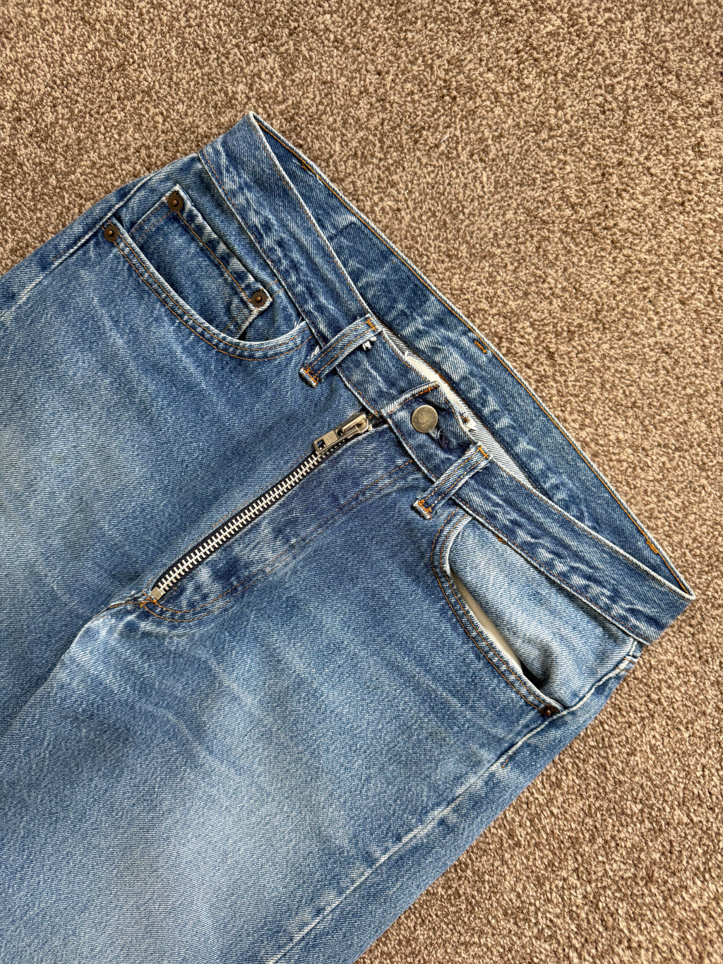 Maison Martin Margiela Artisanal Line (0)(10) SS2000 Re-Worked Exposed Zip Denim Jeans - Size 31" Waist