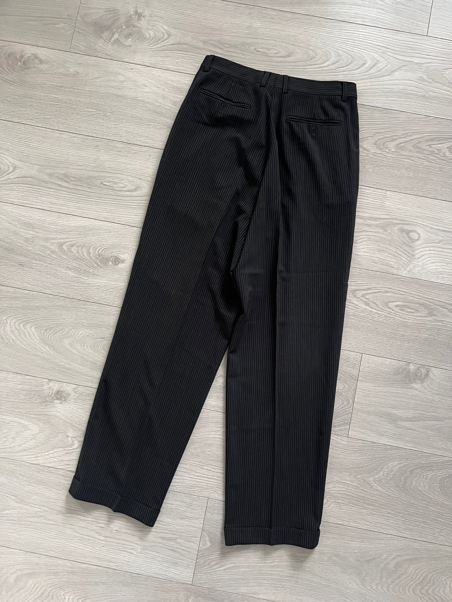 Armani 1990s Striped Pleated Relaxed Suit - M Jacket / 30" Waist