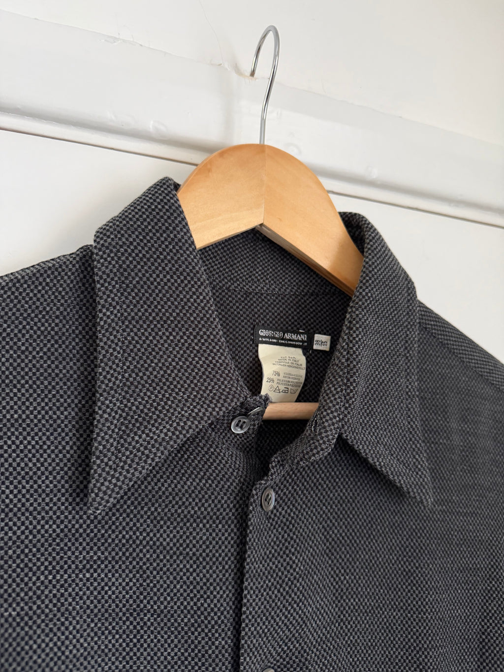 Giorgio Armani Black Label 1990s Spear Collar Shirt - Size S