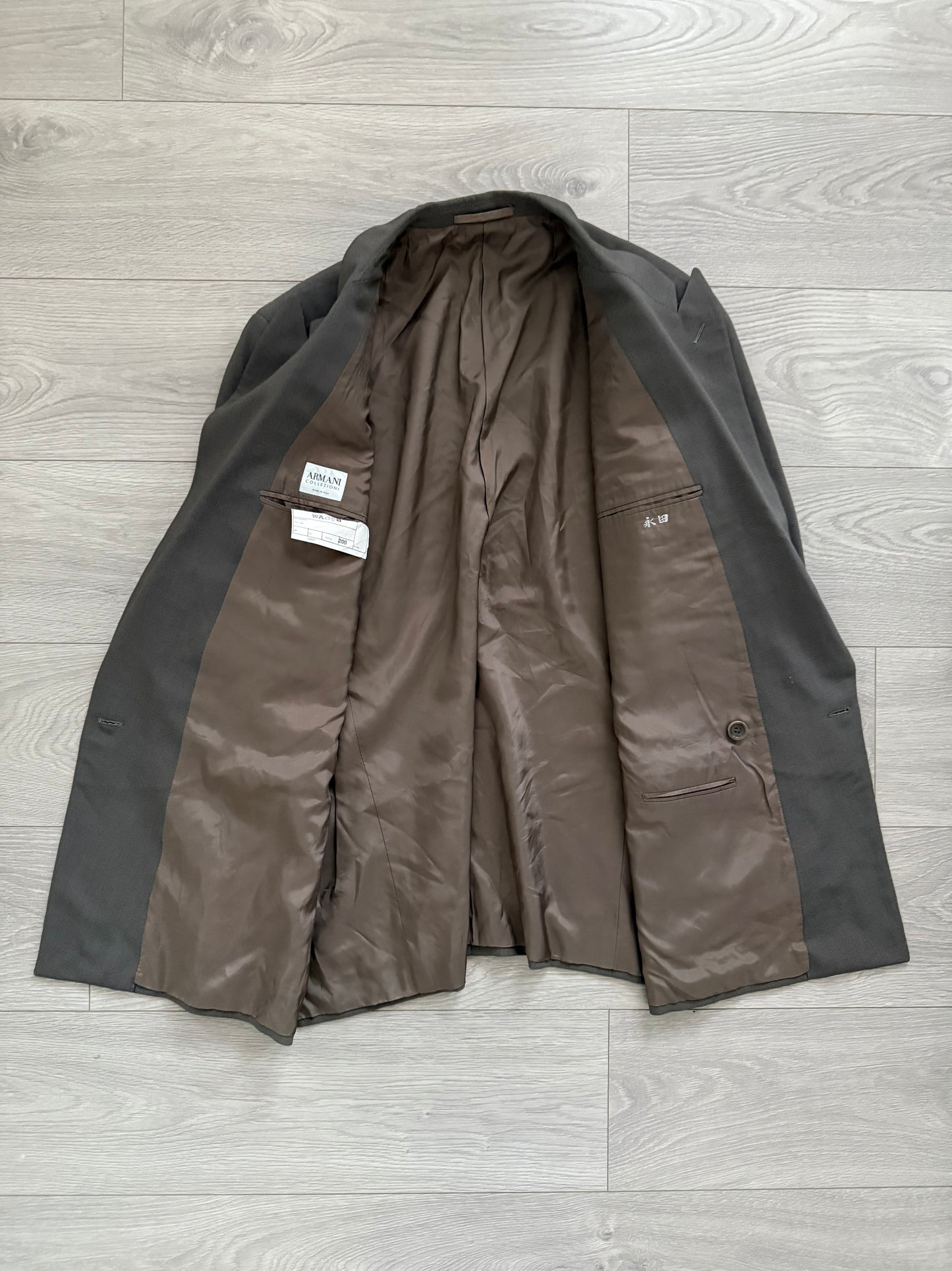 Armani 1990s Double Breasted Draped Pleated Wool Suit - Size XXL Jacket / 38" Waist