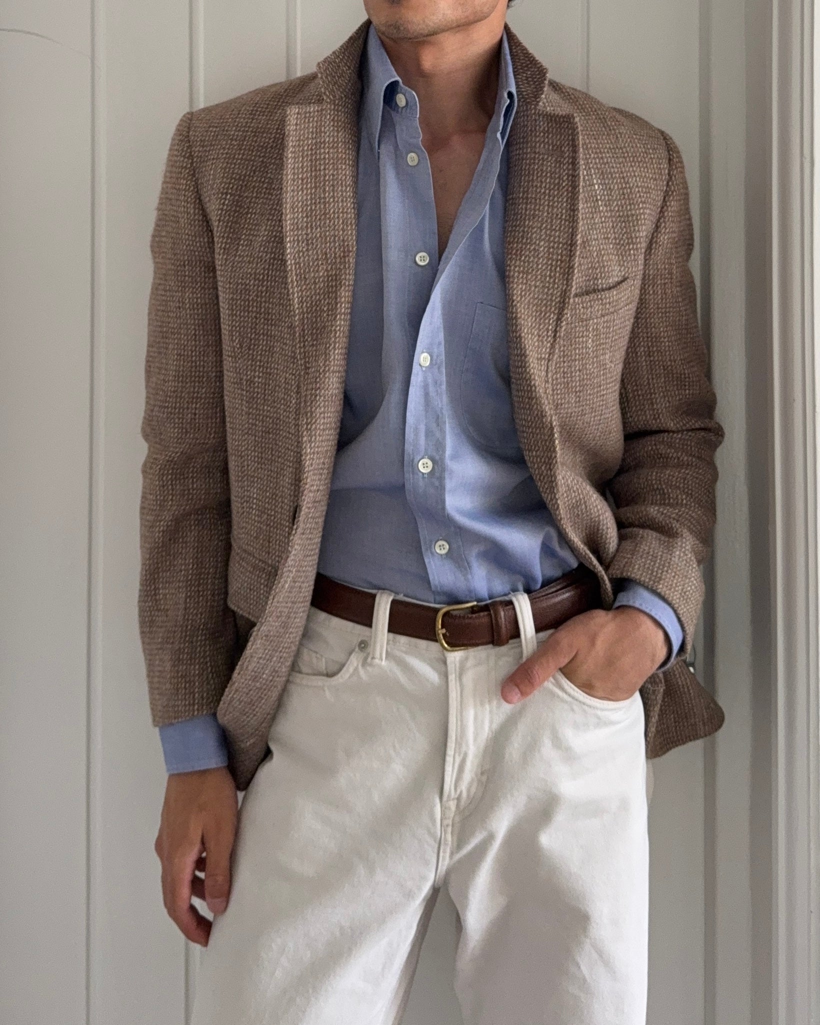 Giorgio Armani 1990s Blue Cotton Shirt - Size XL