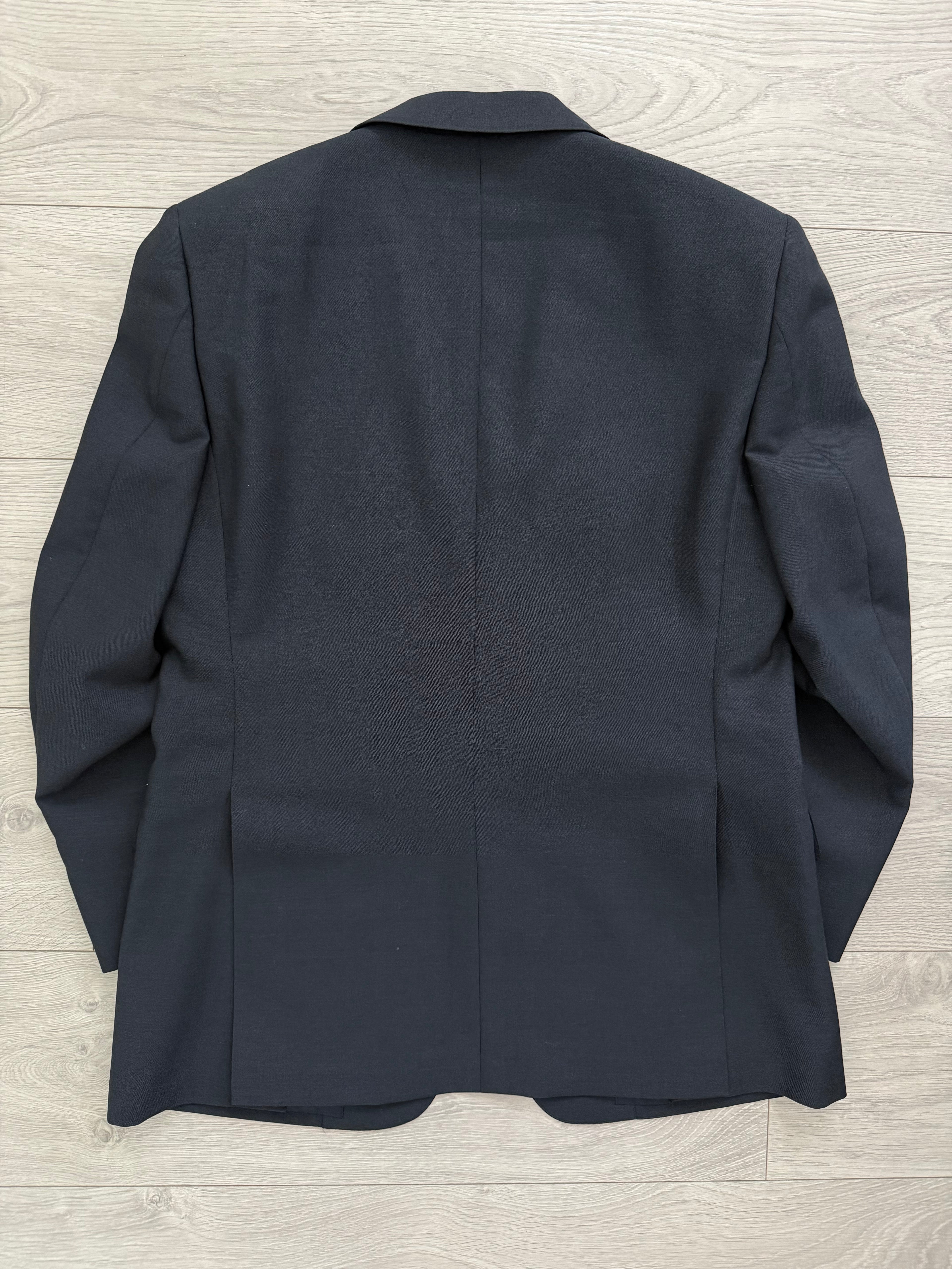 Burberry 1990s 2B Double-Pleat Wool Mohair Navy Suit - Size S Jacket / 32" Waist
