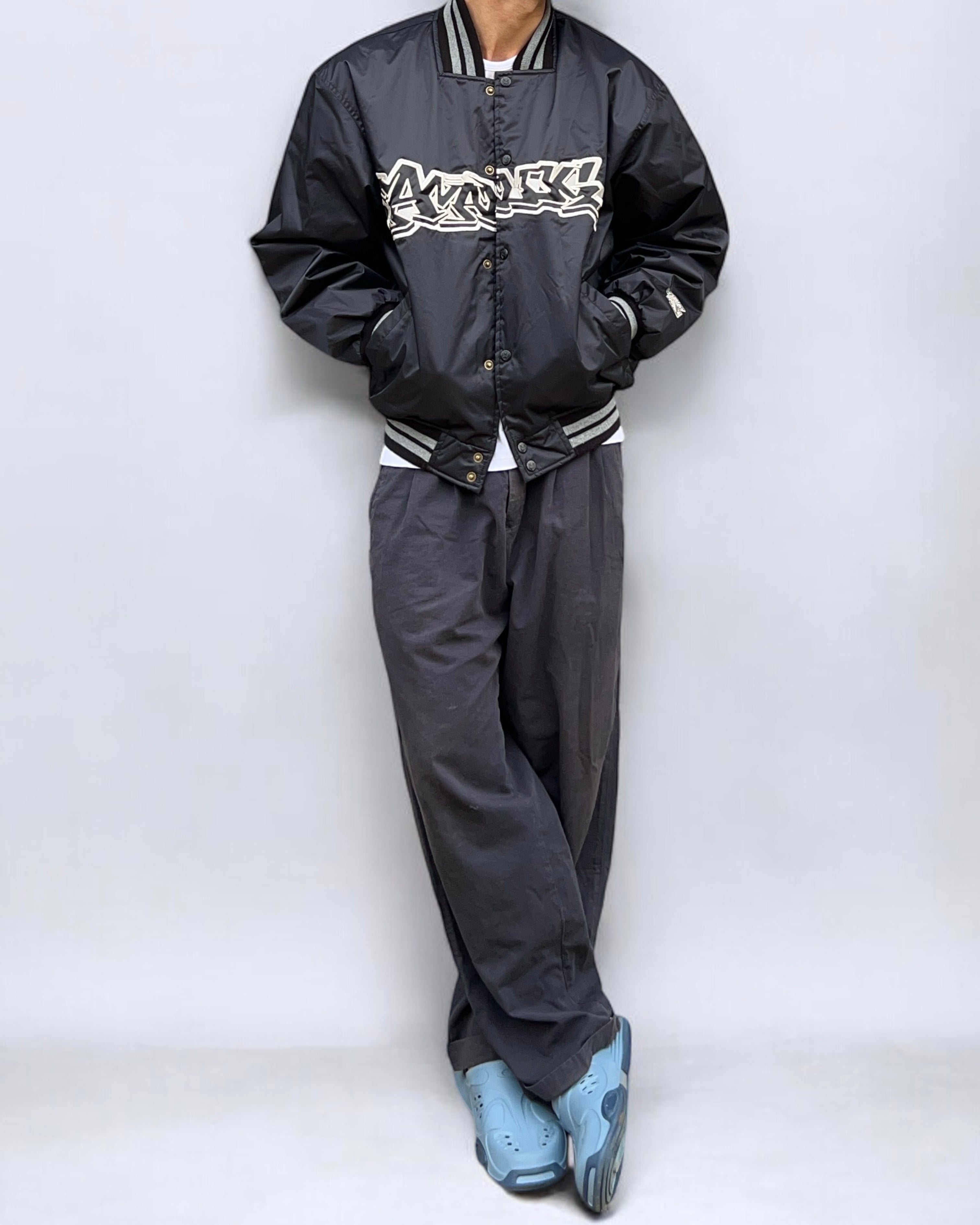 Burton Analog 00s Graffiti Logo Padded Stadium Bomber Jacket - Size M