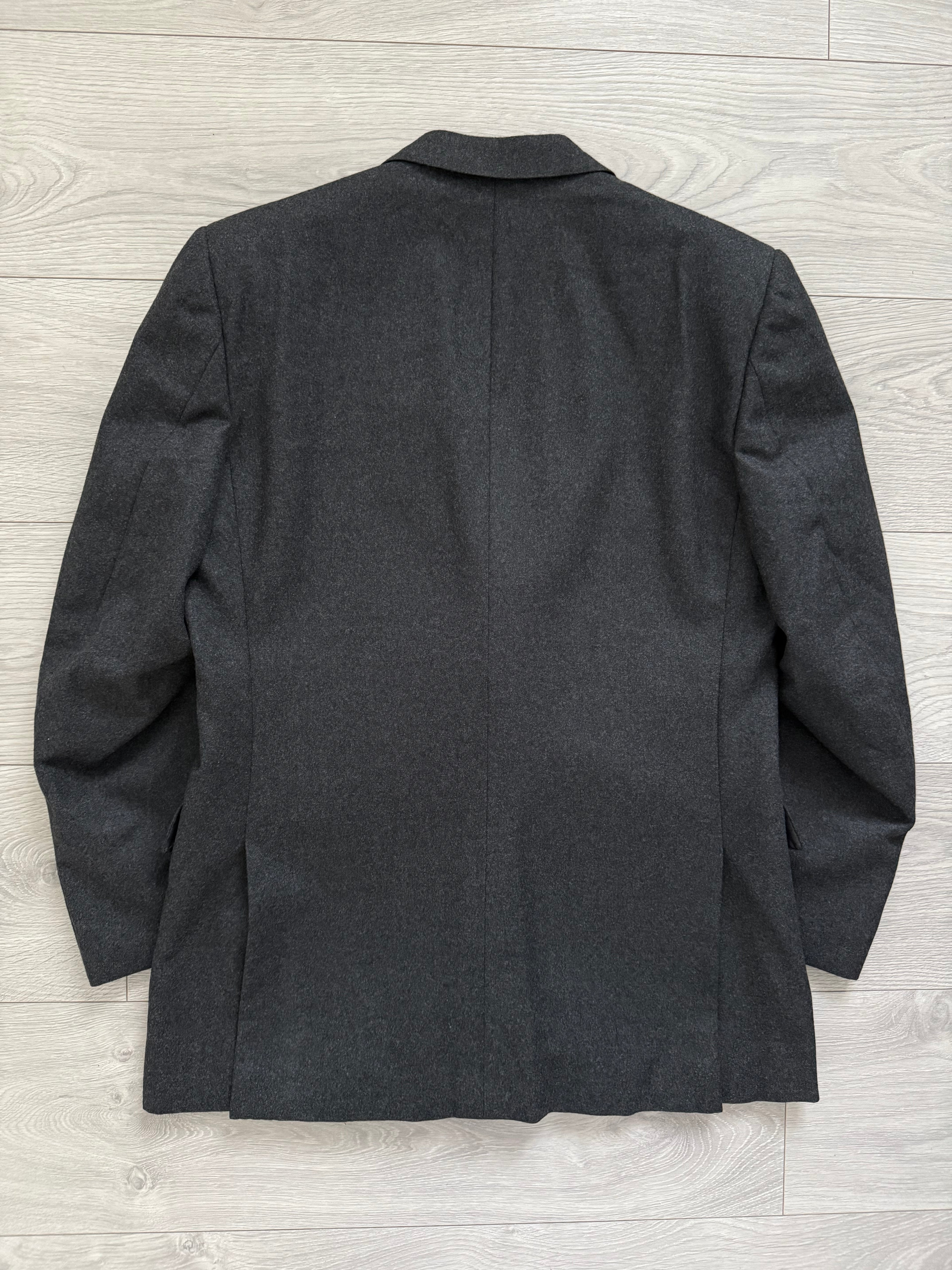 Christian Dior 1980s Peaked Lapel Double Breasted Metal Button Wool Suit - Size S Jacket / 29" Waist