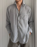 Emporio Armani 1990s Grey Draped Shirt - Size S