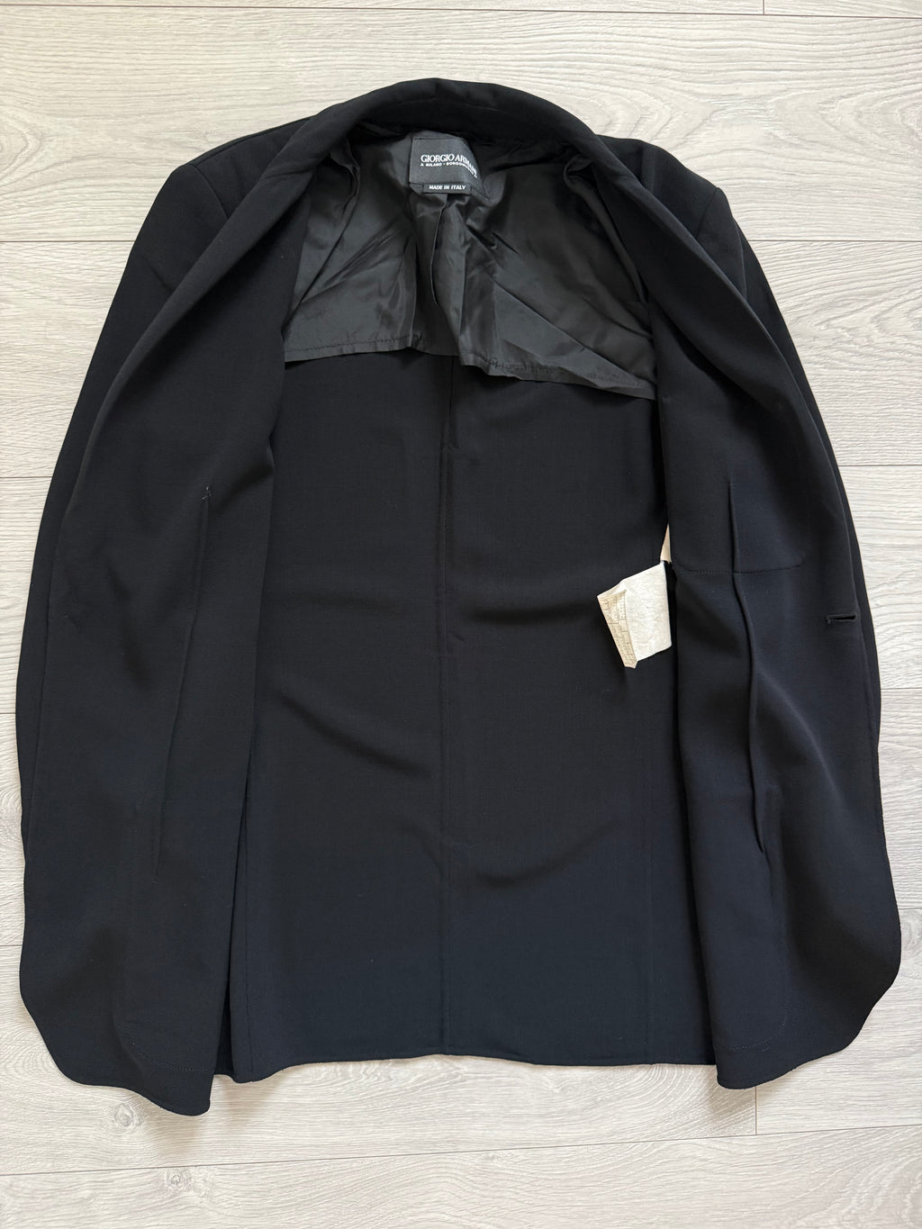 Giorgio Armani Black Label 1990s 1B Draped Lightweight Wool Jacket - Size S