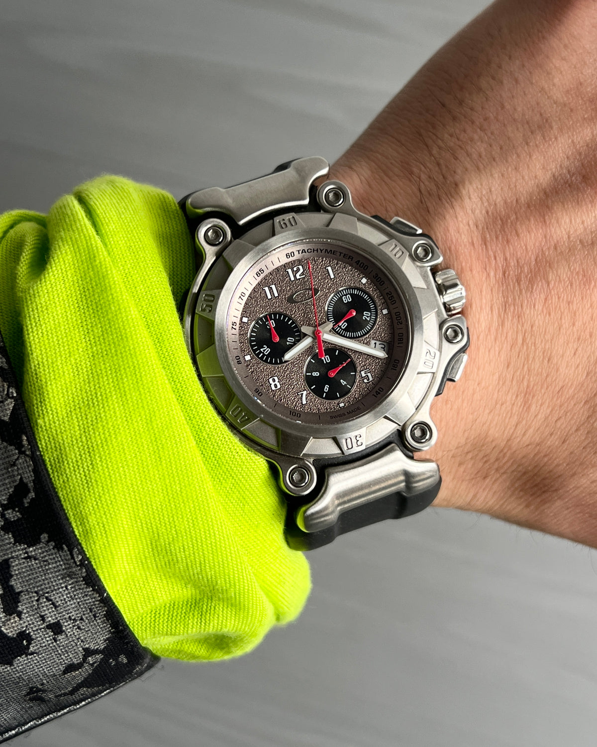 Oakley Crankcase Large 3-Hand Stainless Steel Carbon Watch