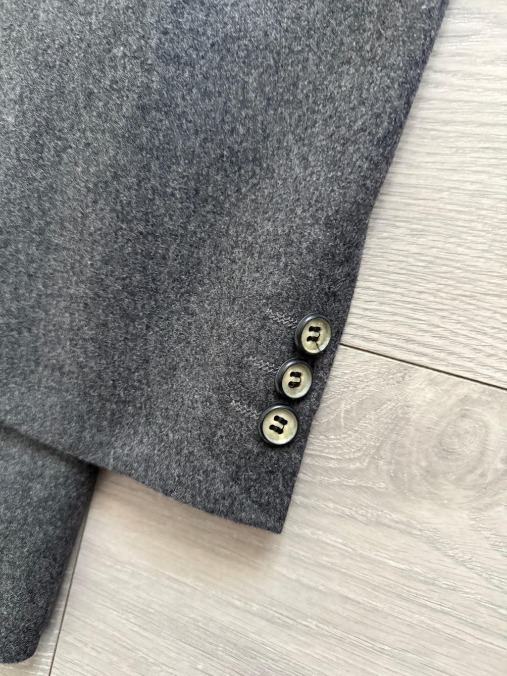 Hugo Boss 1980s 'Al Capone' Grey Peaked Lapel Double Breasted Wool Sports Jacket Blazer - Size M
