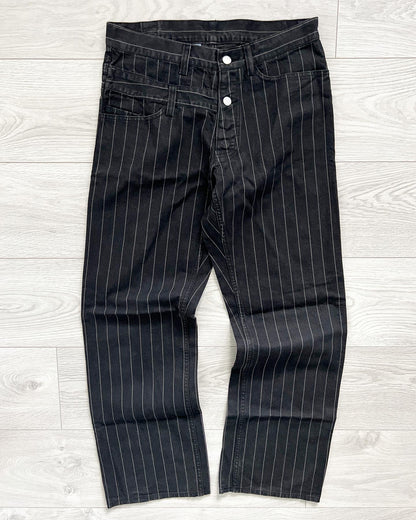 Final Home 1990s Double Waist Striped Denim Pants - Size 31