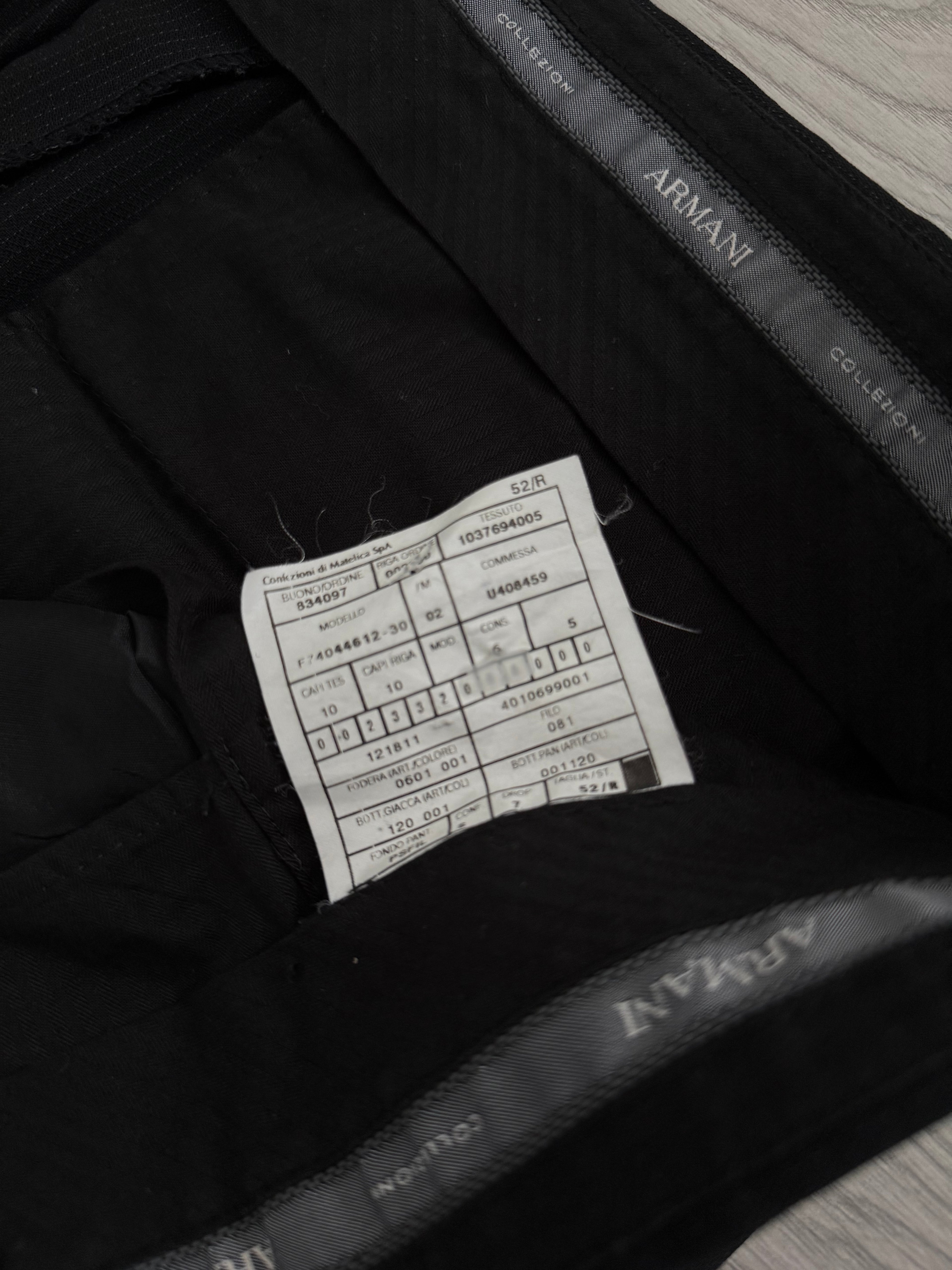 Armani 1990s 3B Draped Wool Black Suit - Size XL Jacket / 36" Waist