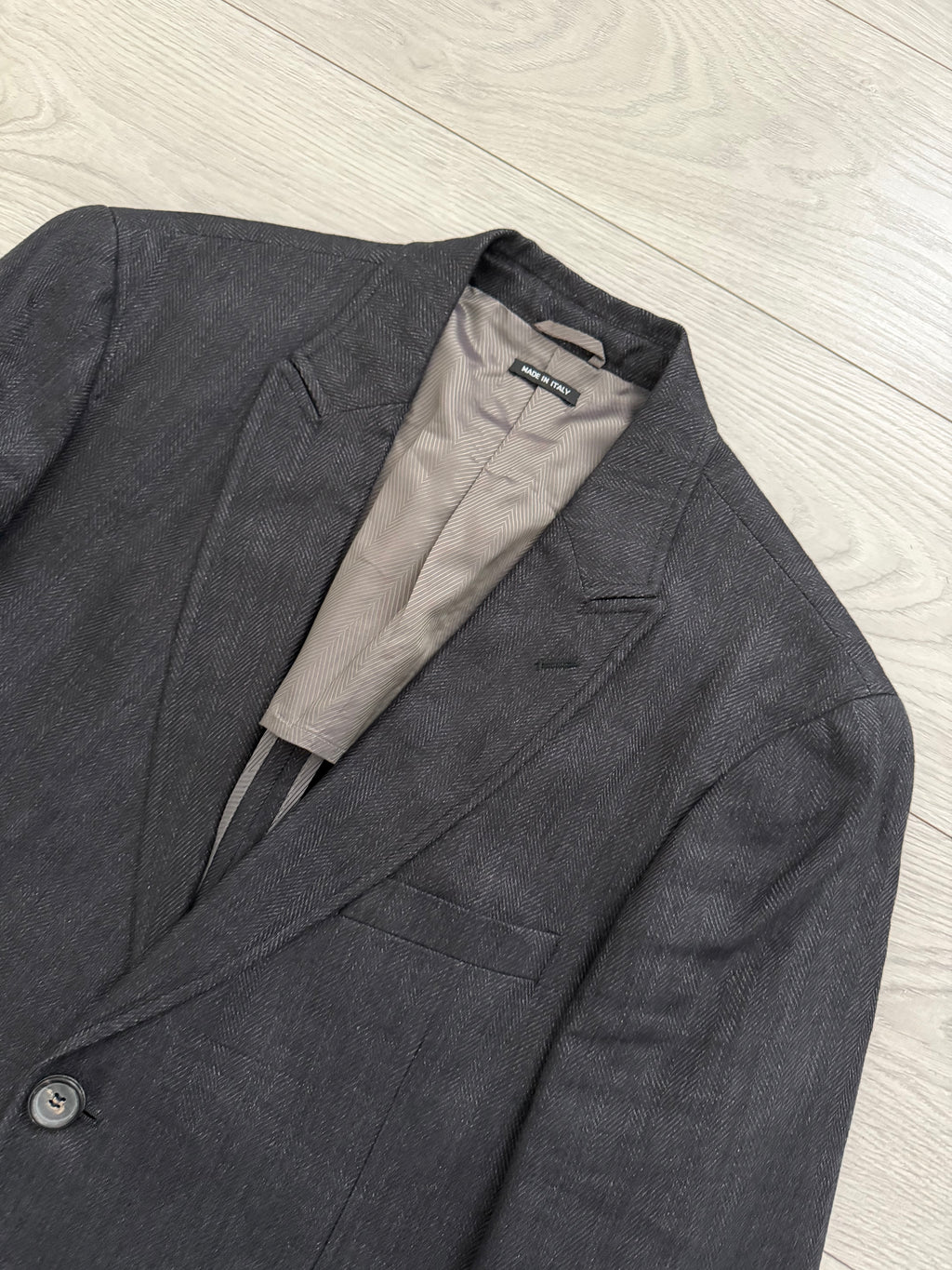 Giorgio Armani Black Label 2010 Denim Linen 2B Jacket  - Size L