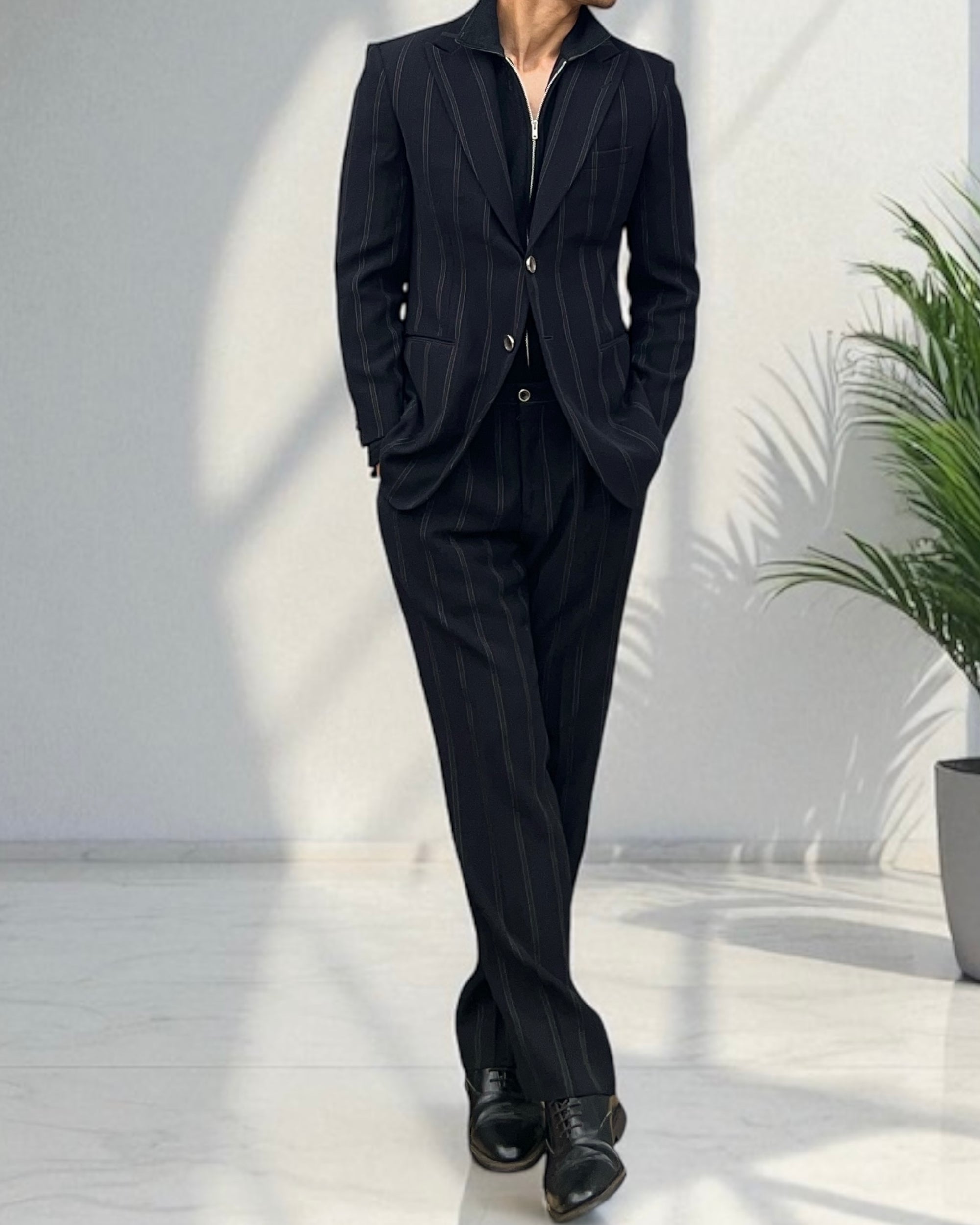 Giorgio Armani 1990s Striped Relaxed Suit - Size S Jacket / 32" Waist