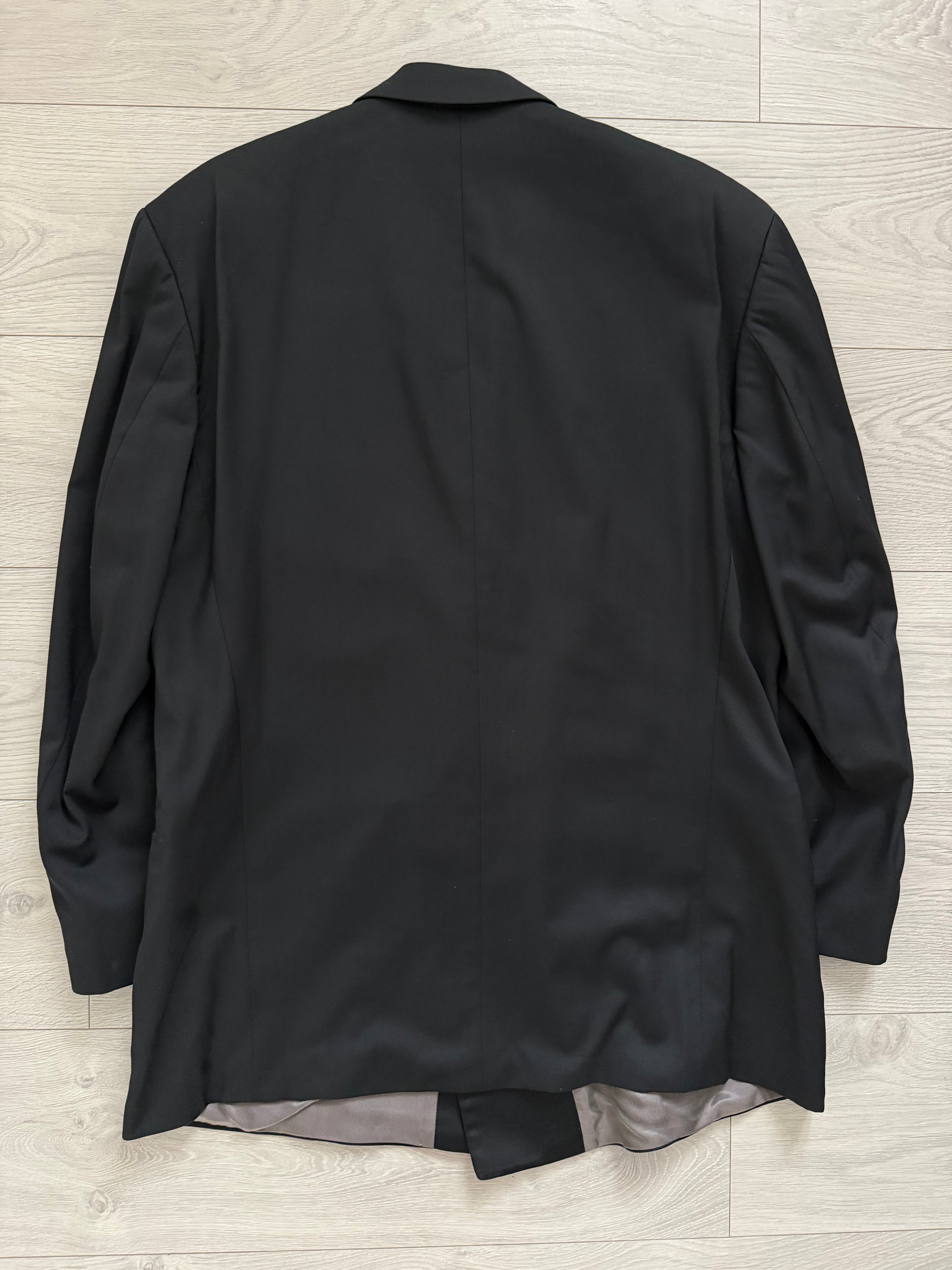 Hugo Boss 1990s Super 110s Tuxedo Double Breasted Pleated Wool Suit - Size XXL Jacket / 38" Waist