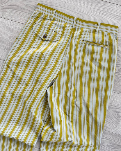 Comme Des Garcons Homme Plus SS1992 Pleated Striped Runway Trousers - Size 30