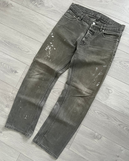 Helmut Lang 1990s Grey Painter Denim Jeans - Size 32