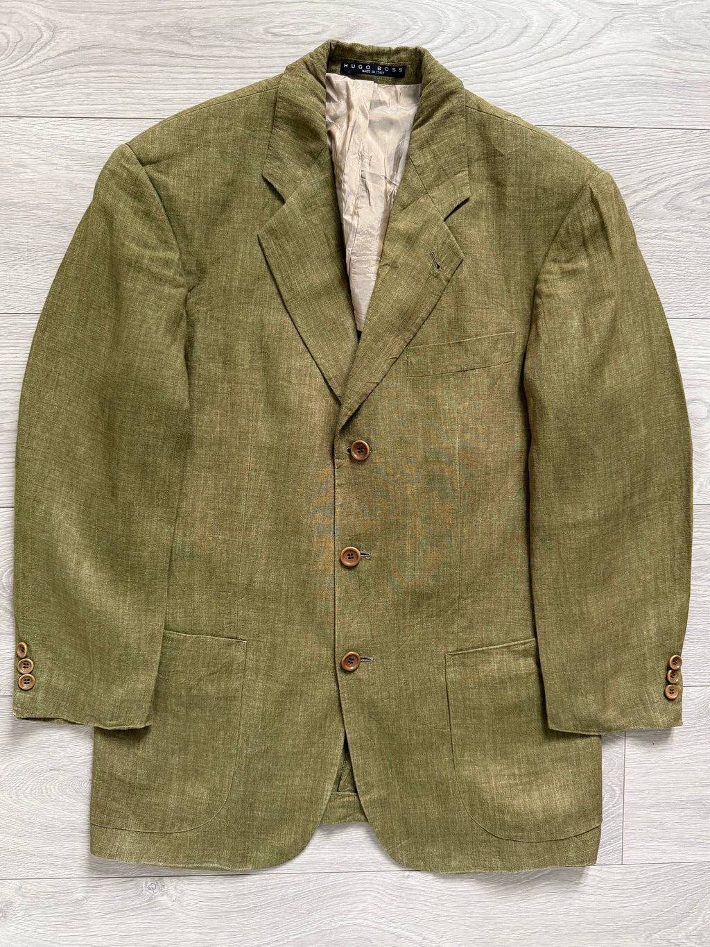 Hugo Boss 1990s 'Maputo' 3B Linen Sports Jacket - Size M