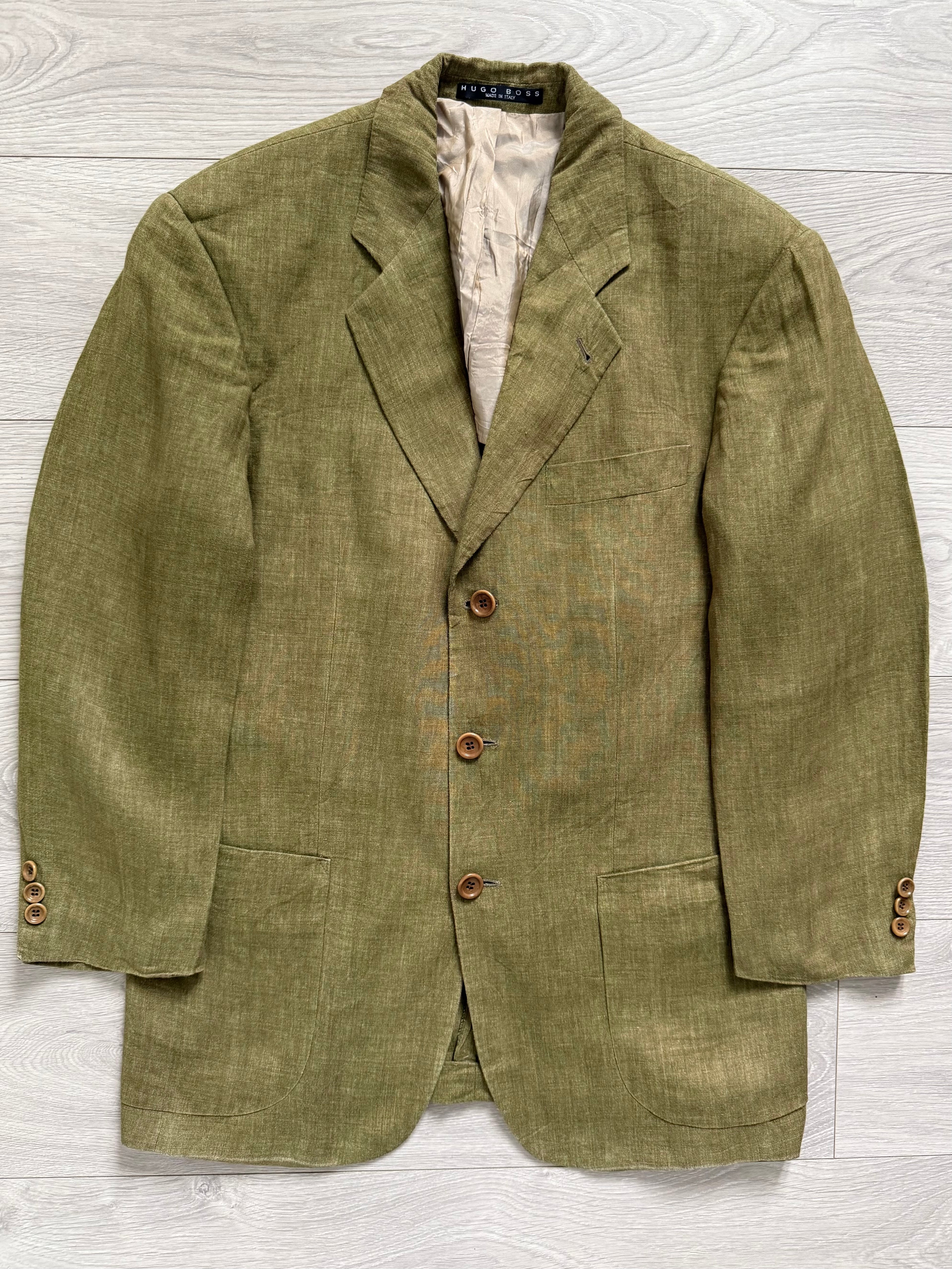 Hugo Boss 1990s 'Maputo' 3B Linen Sports Jacket - Size M