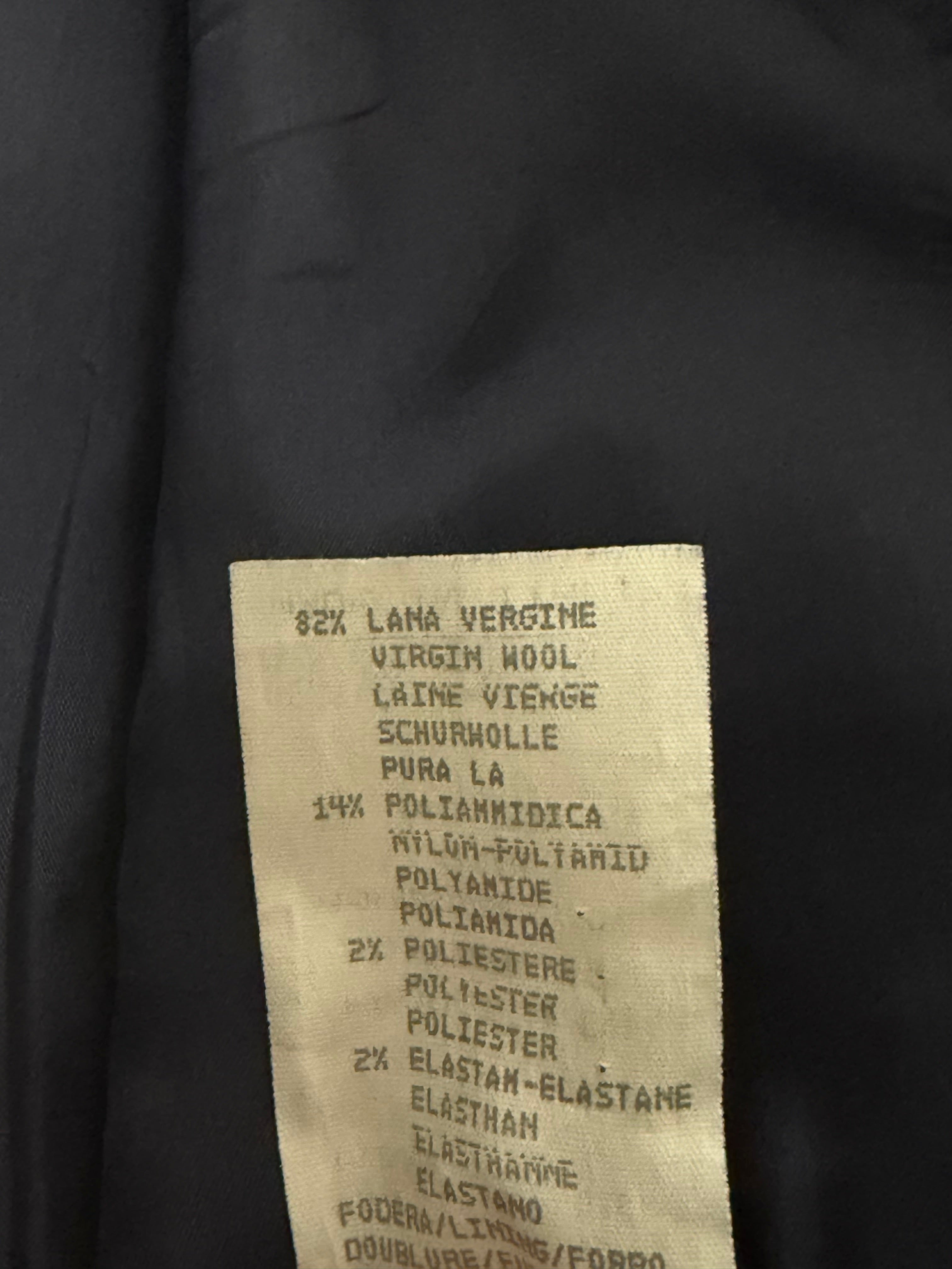 Emporio Armani 1990s 3B Double Pleat Ribbed Weave Draped Wool Suit - Size L Jacket / 34" Waist