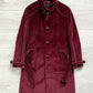 Prada FW2017 Runway Burgundy Red Western Corduroy Belted Coat - Size M