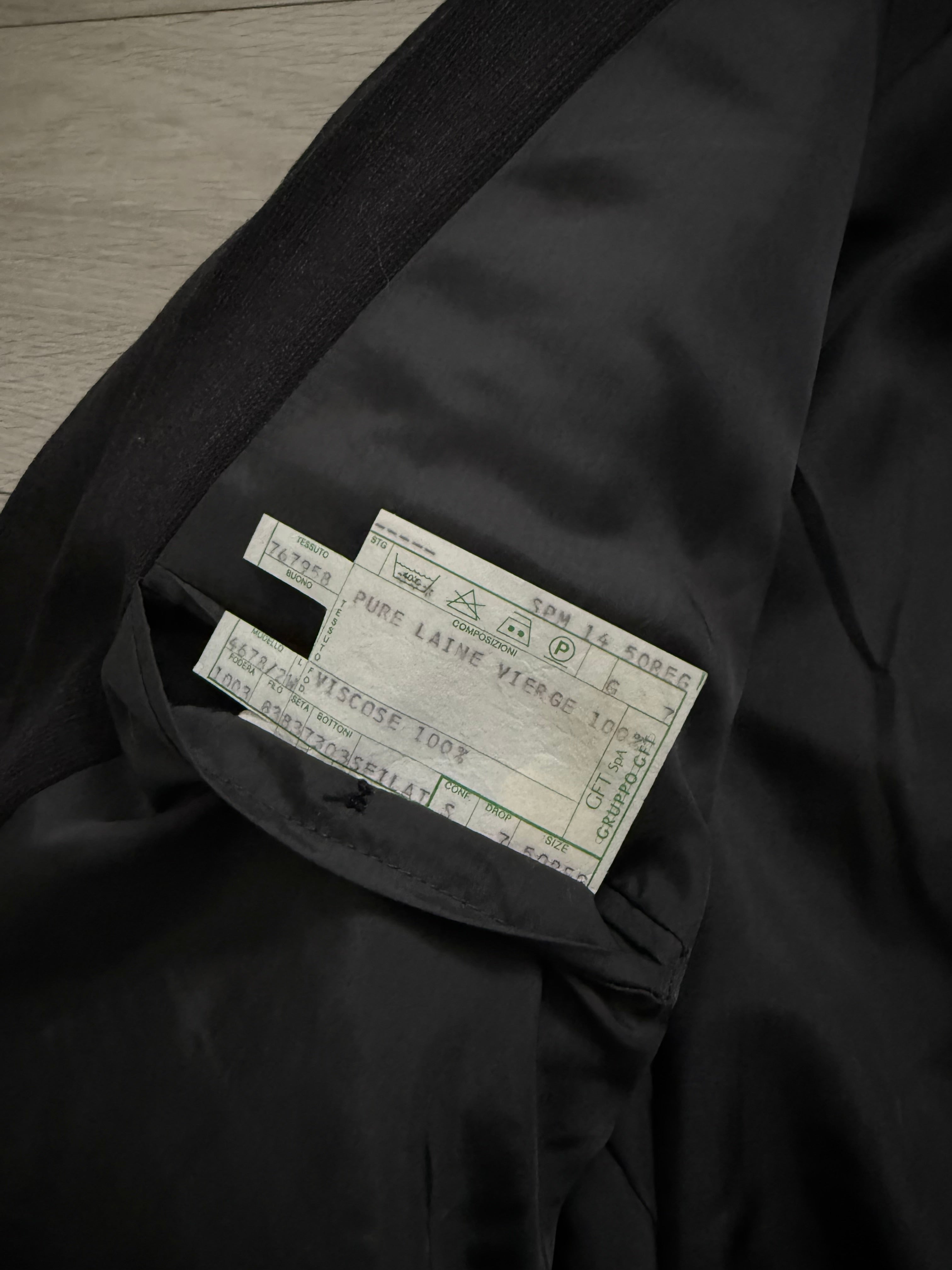 Giorgio Armani 1980s Double Breasted Pleated Wool Suit Espresso Charcoal New - Size L Jacket / 32" Waist