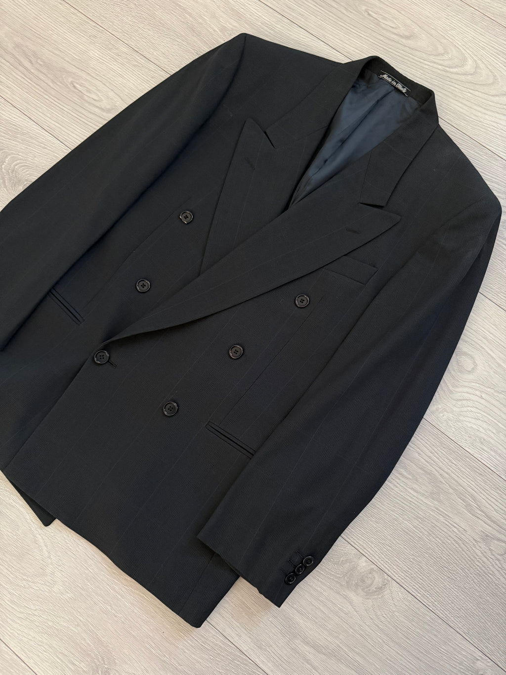 Valentino 1980s Double Breasted Peaked Lapel Wool Sports Blazer Jacket - Size S