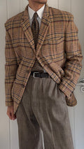 Emporio Armani 1990s 3B Check Wool Textured Sport Jacket Blazer - Size M