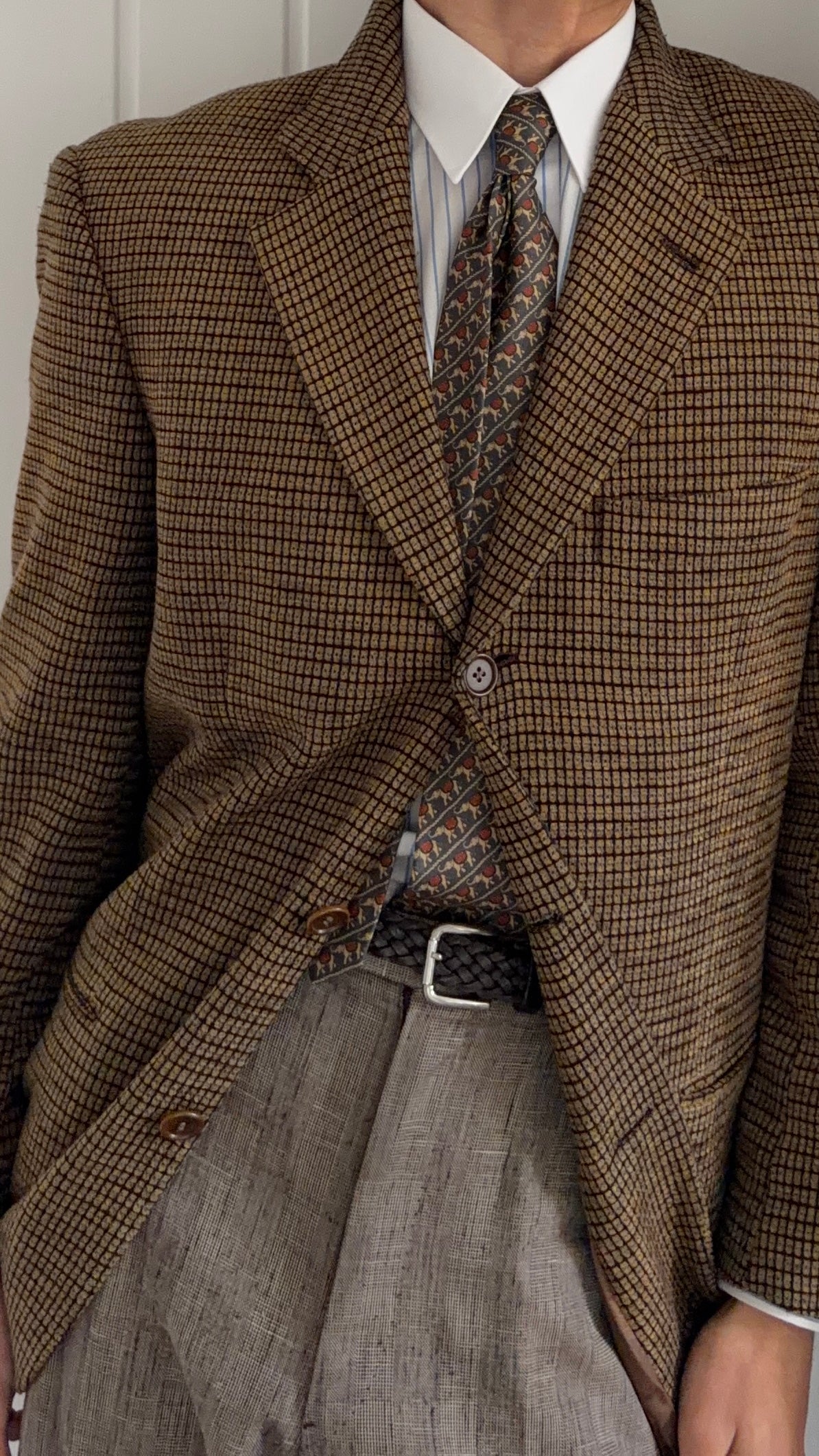Hugo Boss 1980s 3B Textured Acrylic Wool Sport Jacket Blazer - Size M