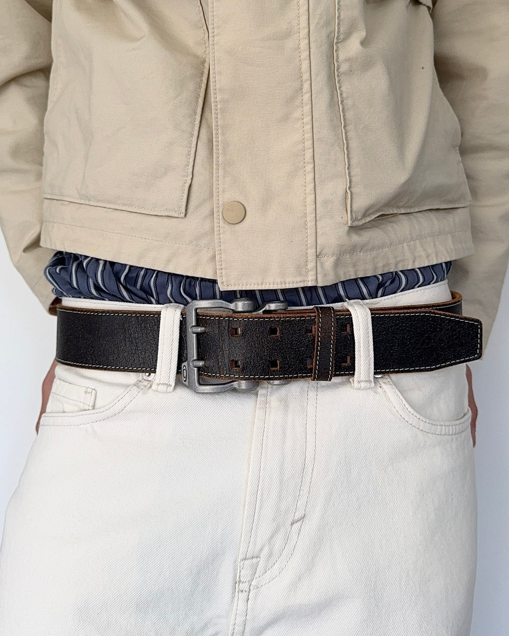Oakley 00s Mechanical Utility Leather Belt - Size 32 to 36