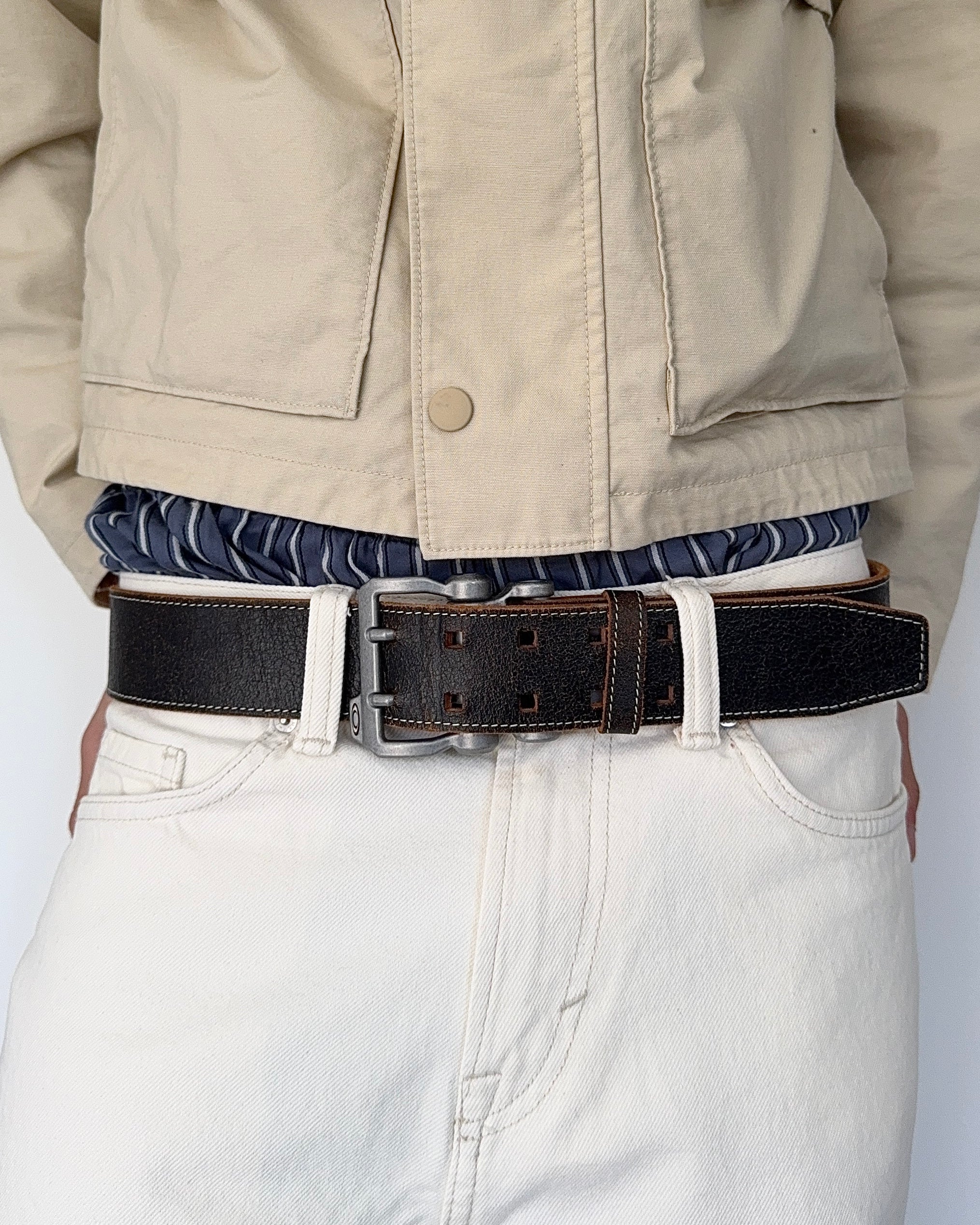 Oakley 00s Mechanical Utility Leather Belt - Size 32 to 36