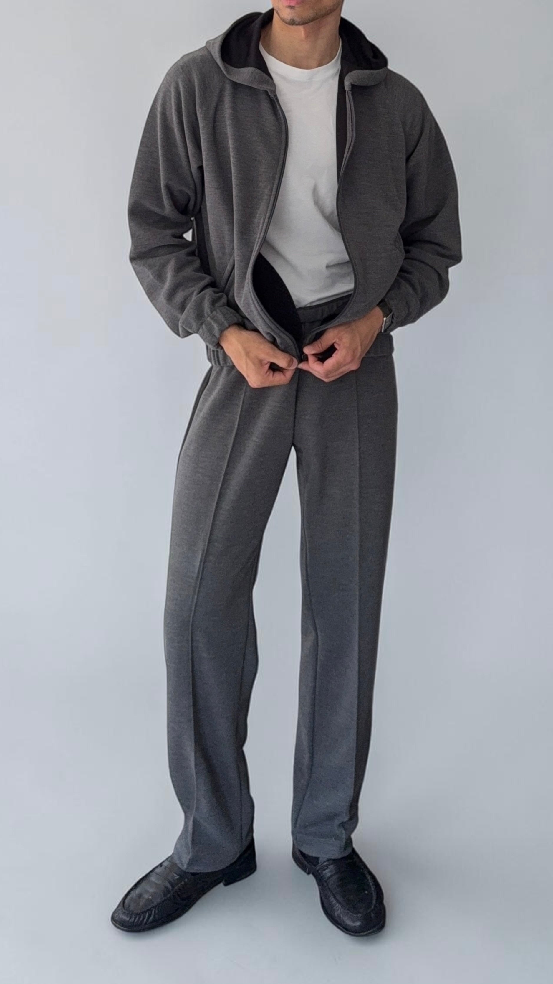 Emporio Armani 1990s Grey Pleated Tracksuit Set - Size M