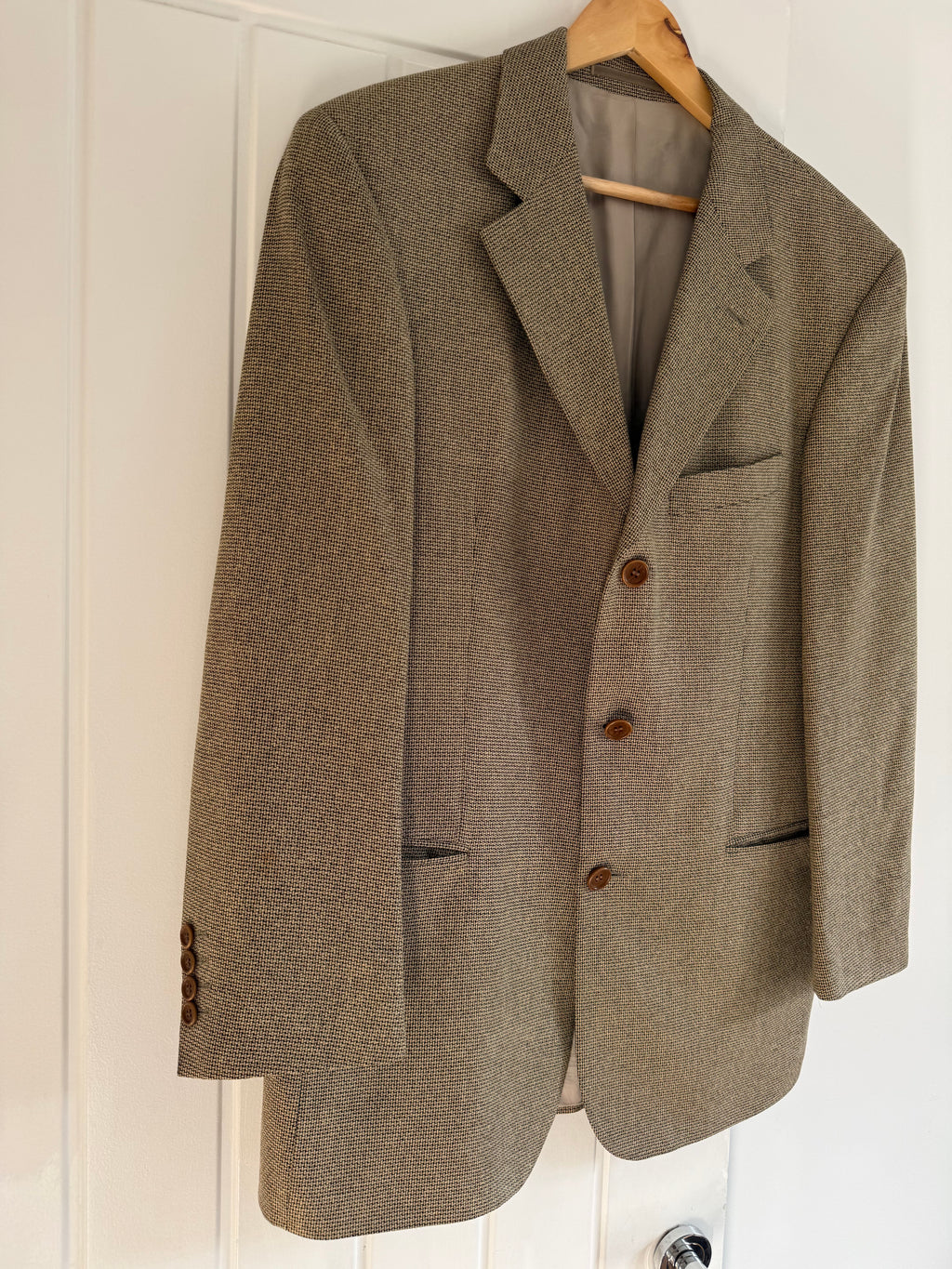 Hugo Boss 1990s Silk Wool 3B Textured Sport Jacket Blazer - Size L