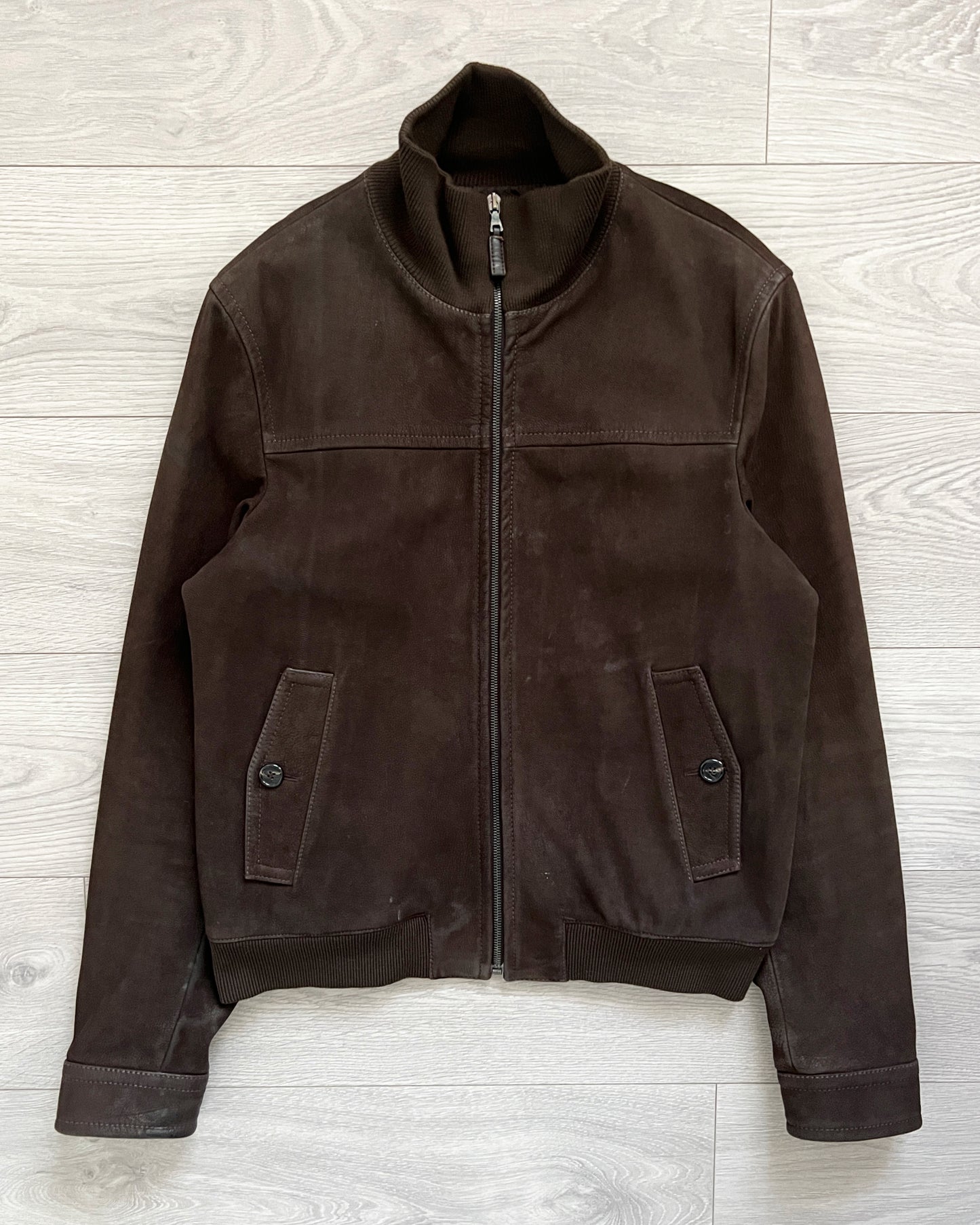 Prada Mainline AW2004 Brown Leather Jacket - Size L