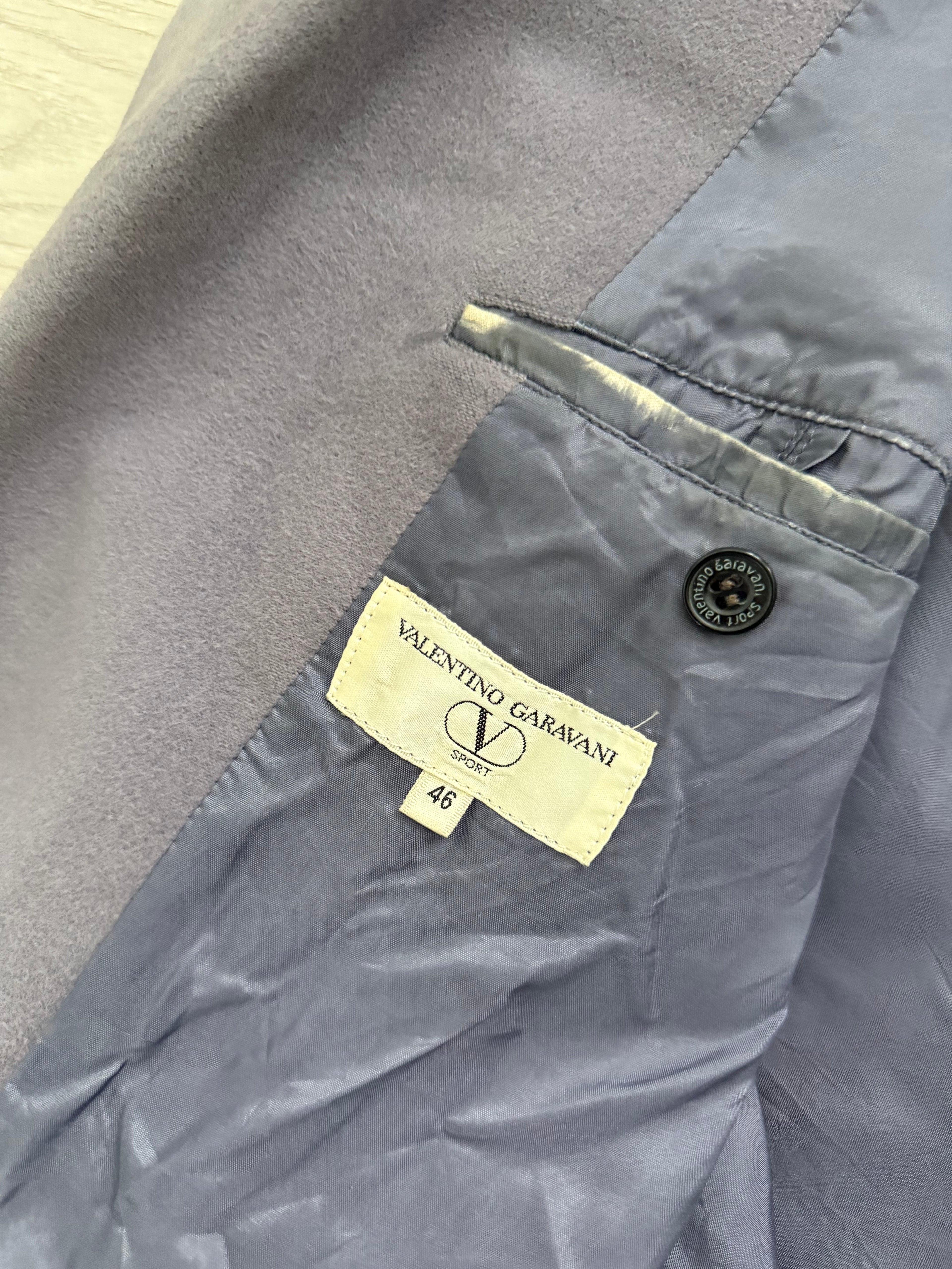 Valentino 1980s Double Breasted Wool Jacket Purple - Size S