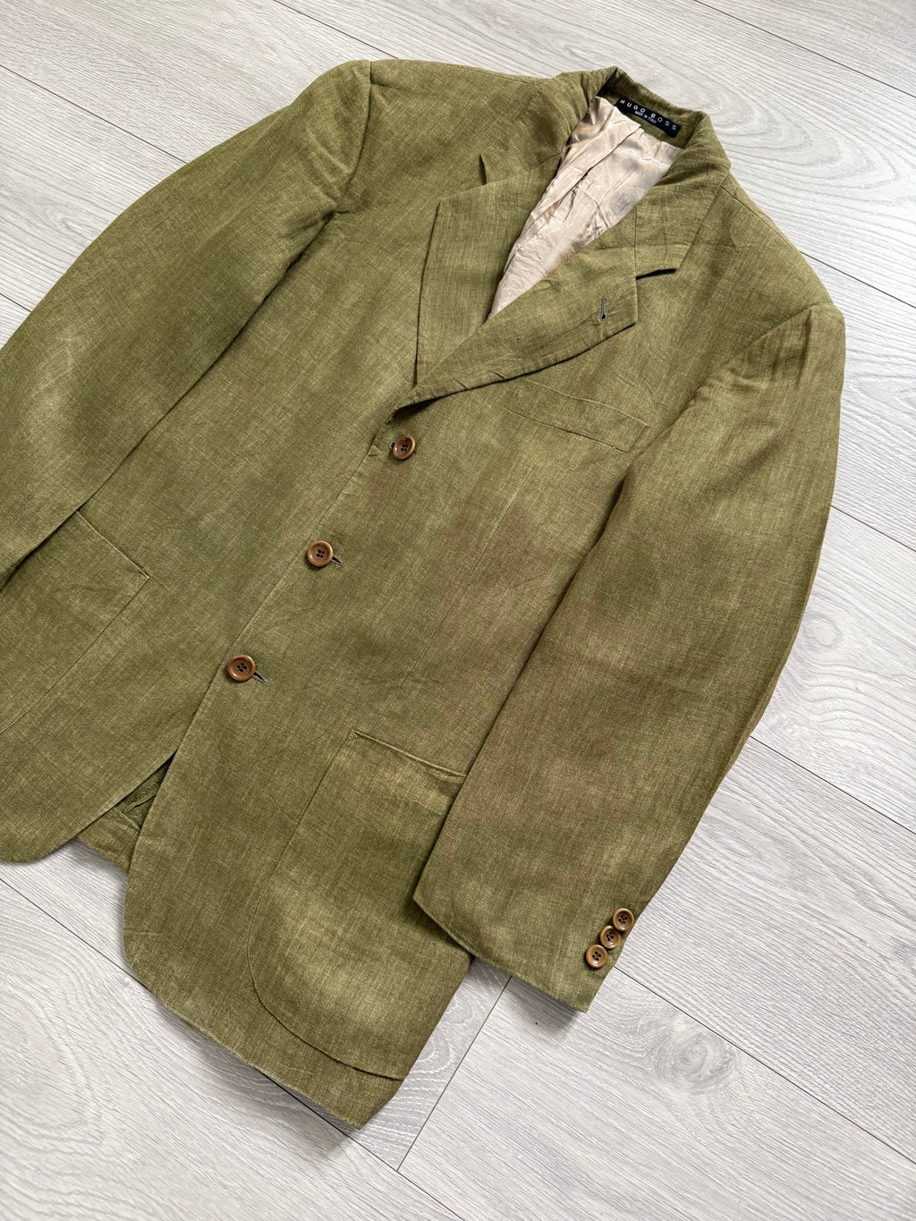 Hugo Boss 1990s 'Maputo' 3B Linen Sports Jacket - Size M
