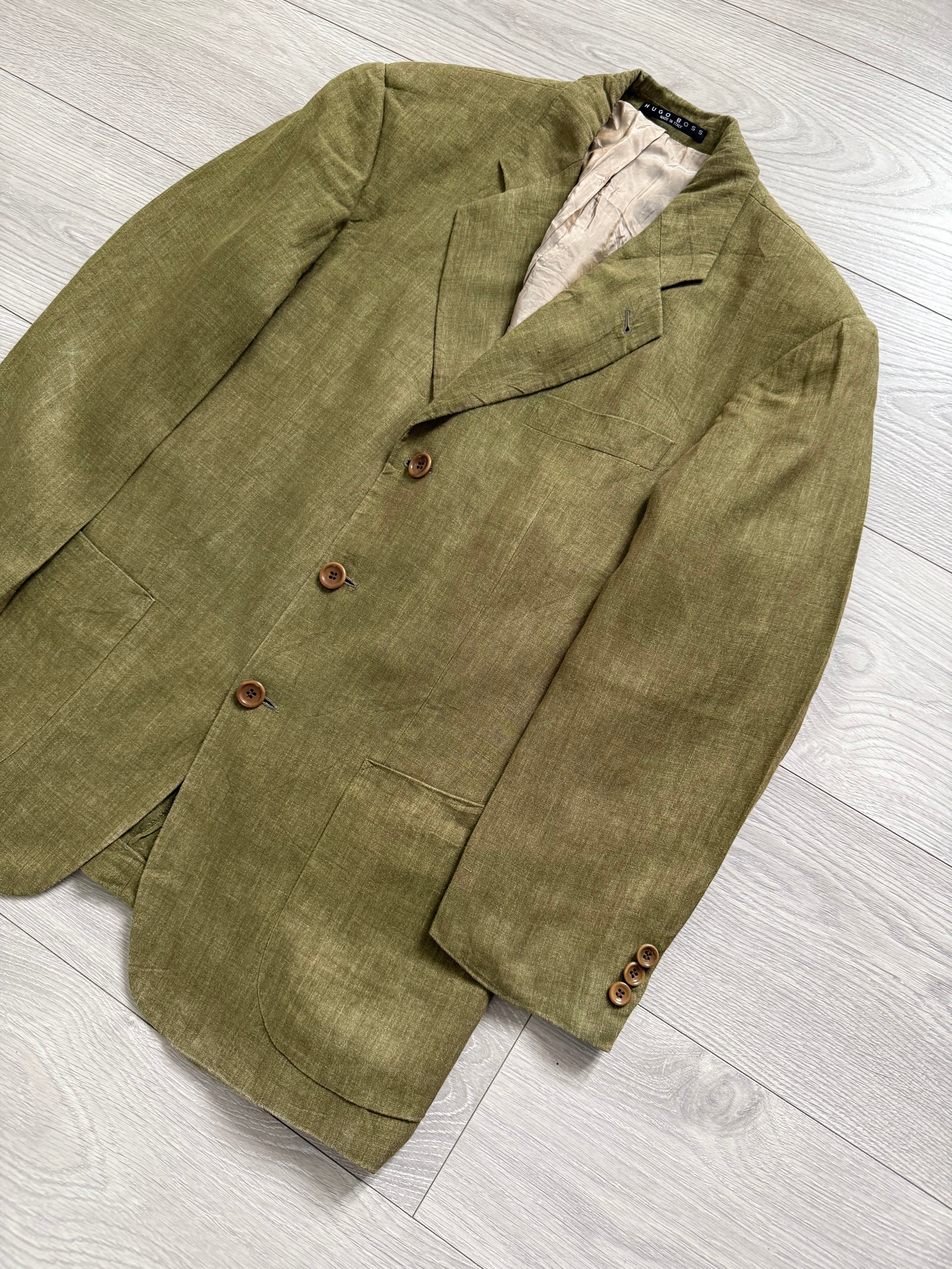 Hugo Boss 1990s 'Maputo' 3B Linen Sports Jacket - Size M