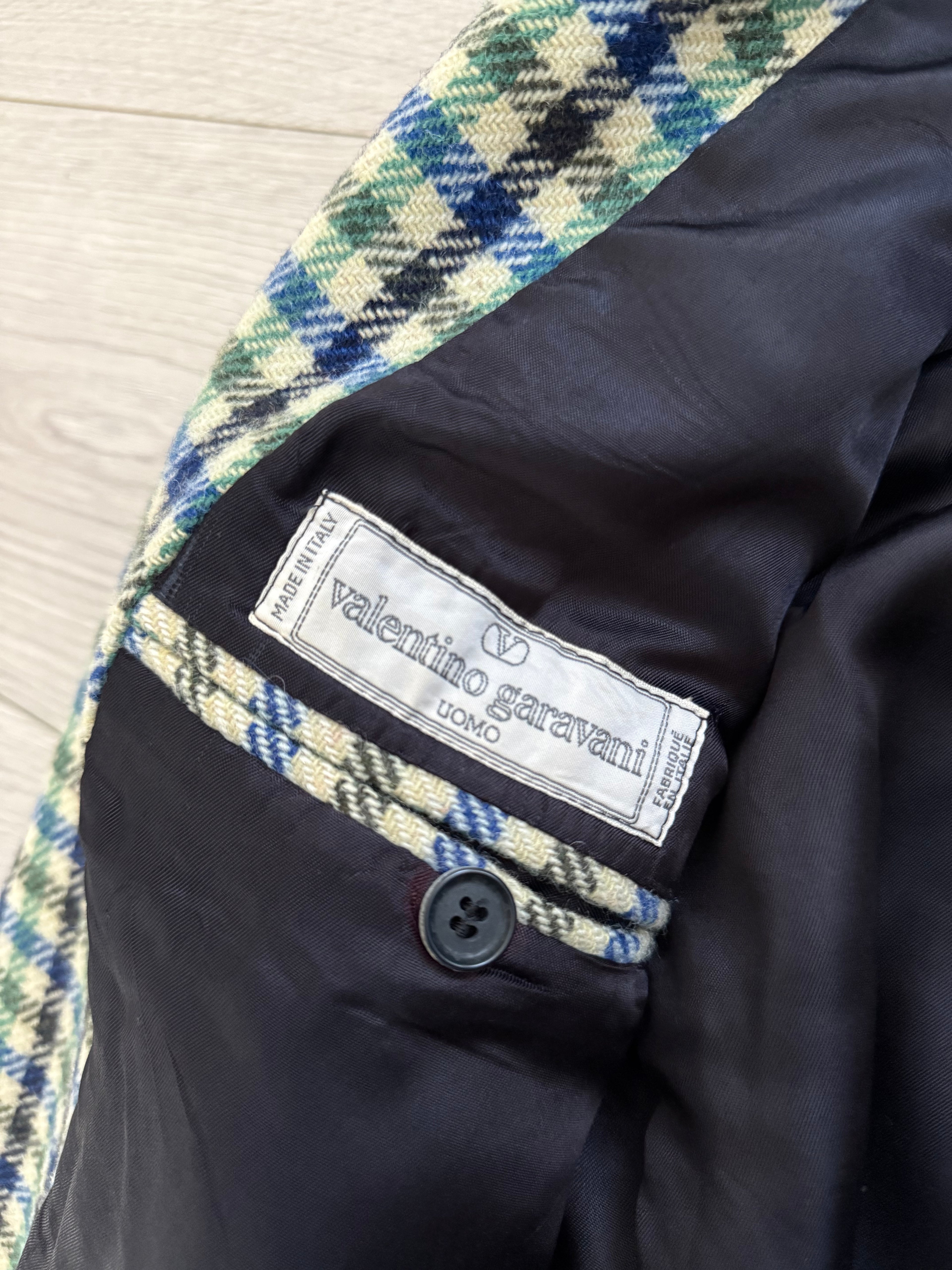 Valentino 1980s Gun Club Check Wool Sports Blazer Jacket - Size L
