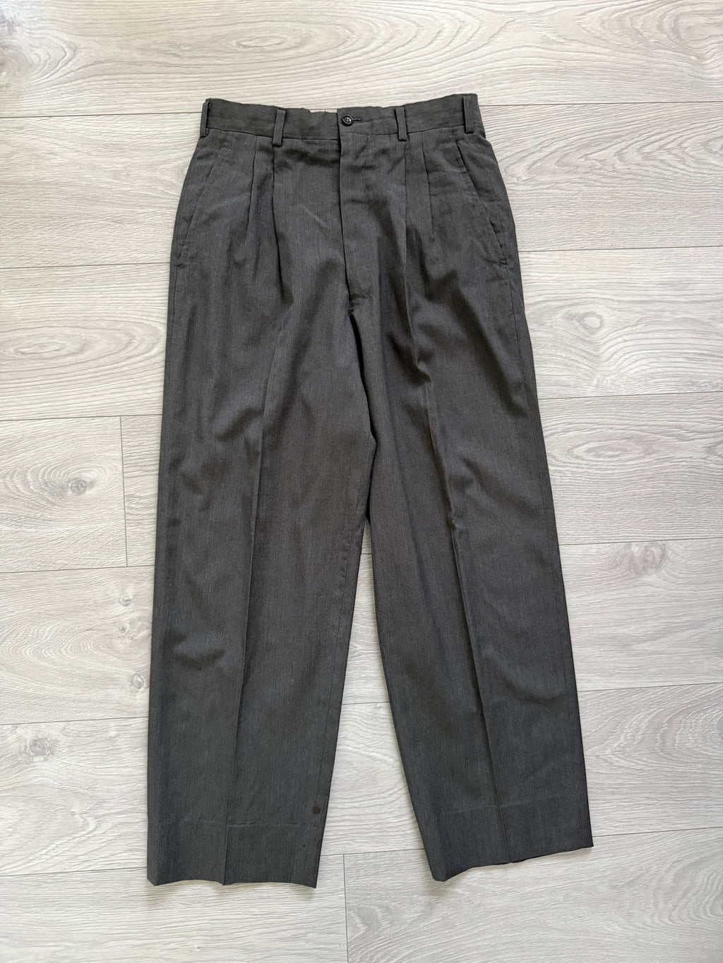 Comme Des Garcons Homme 1989 Double Breasted Pleated Wool Grey Suit - Size S Jacket / 28" Waist