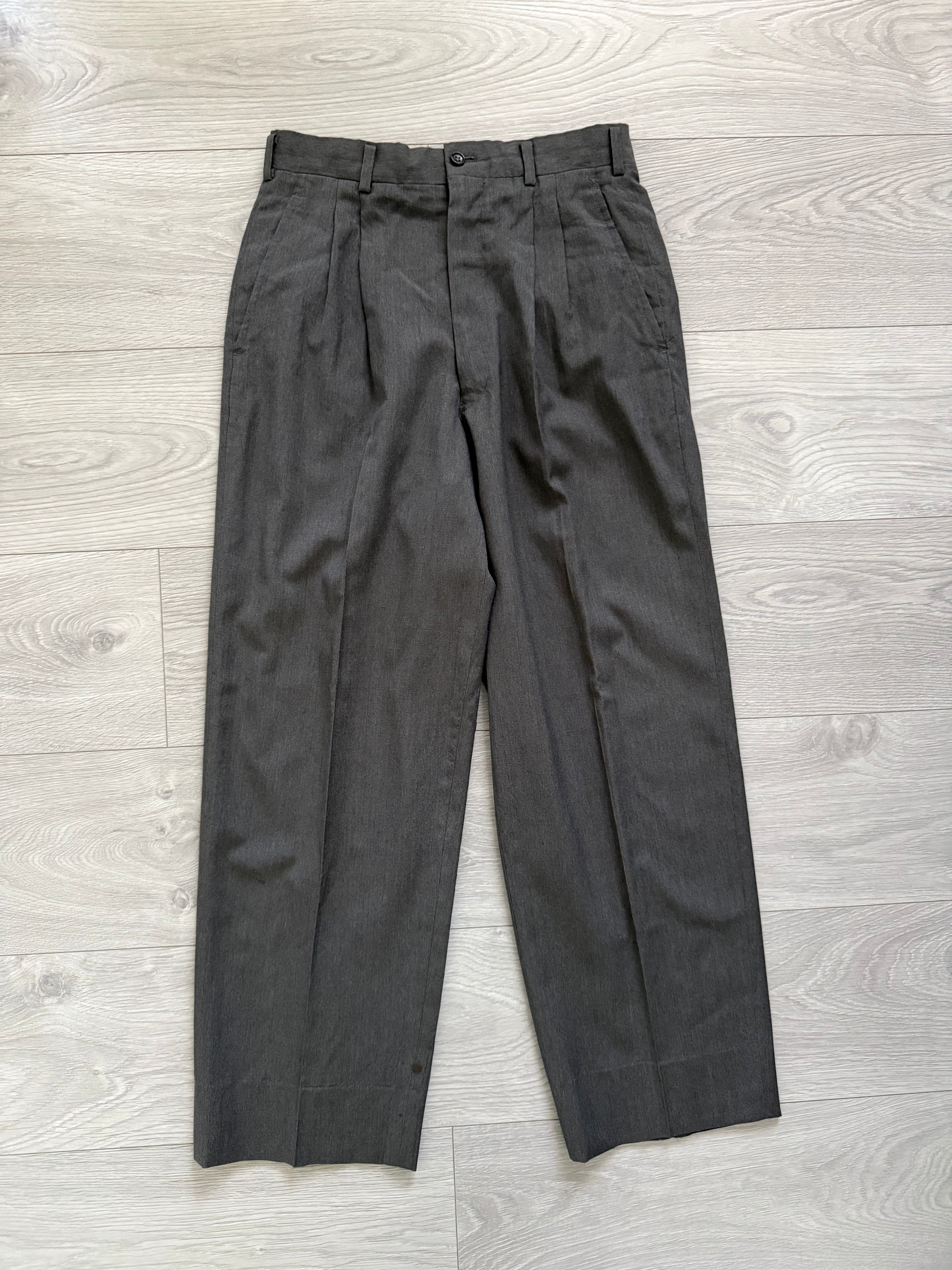 Comme Des Garcons Homme 1989 Double Breasted Pleated Wool Grey Suit - Size S Jacket / 28" Waist