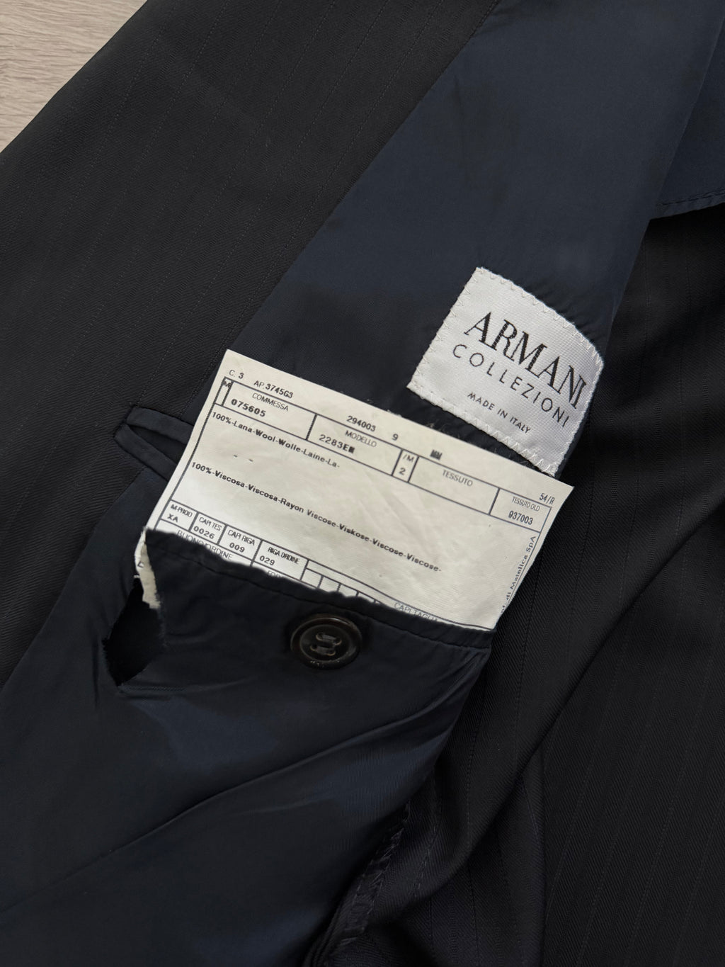 Armani 1990s 3B Pleated Wool Suit Navy - Size XL Jacket / 34" Waist
