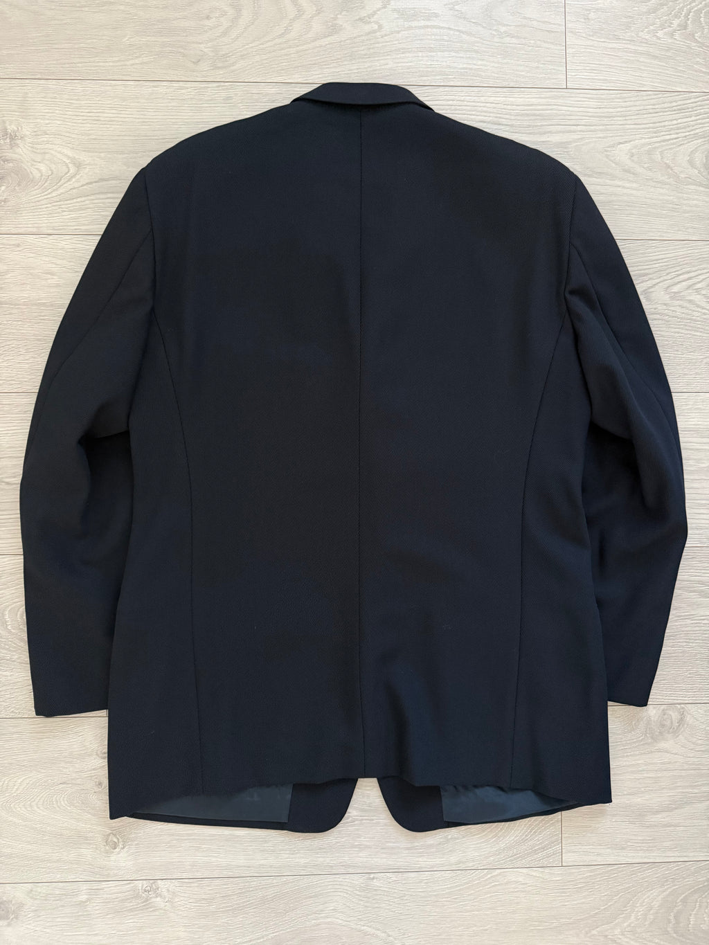 Giorgio Armani 1980s 3B Wool Twill Weave Navy Pleated Suit - Size XXL Jacket / 35" Waist