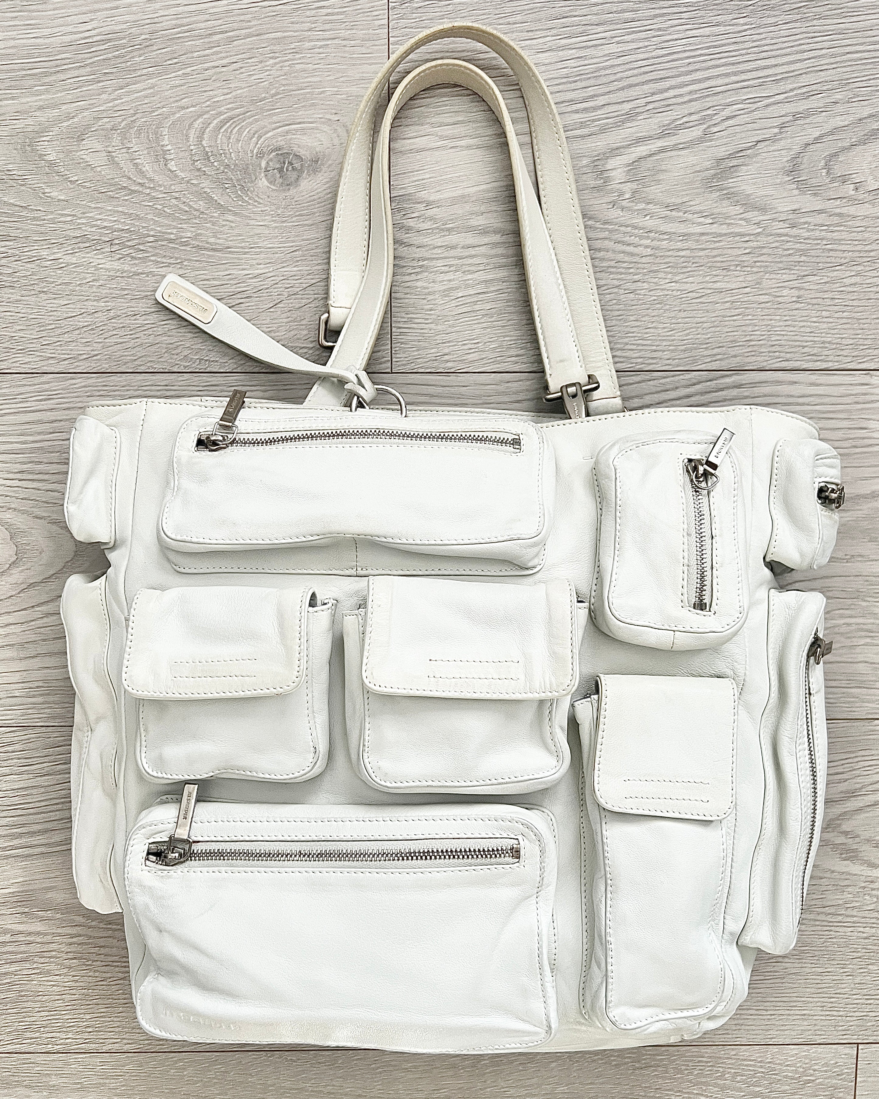 Jil Sander 2003 Multi-Pocket Cargo Leather White Shoulder Bag – NDWC0 Shop