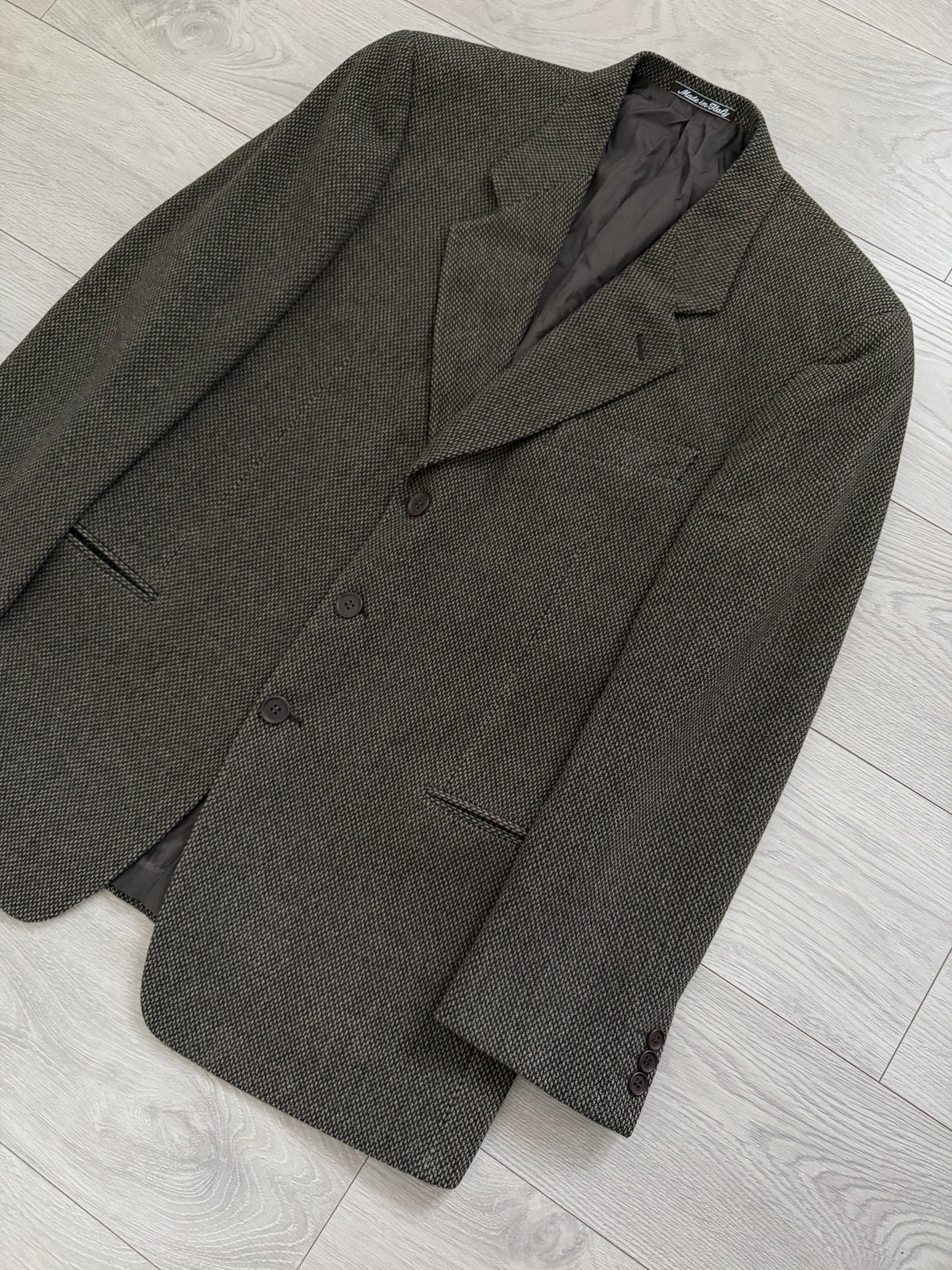Giorgio Armani 1980s 3B Textured Wool Sport Jacket Blazer  - Size XL